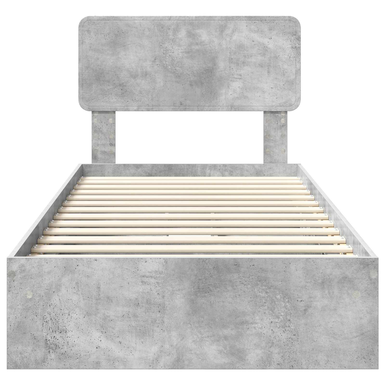 Krevet s od storage Betonski sivi 90 x 190 cm Konstruirano drvo