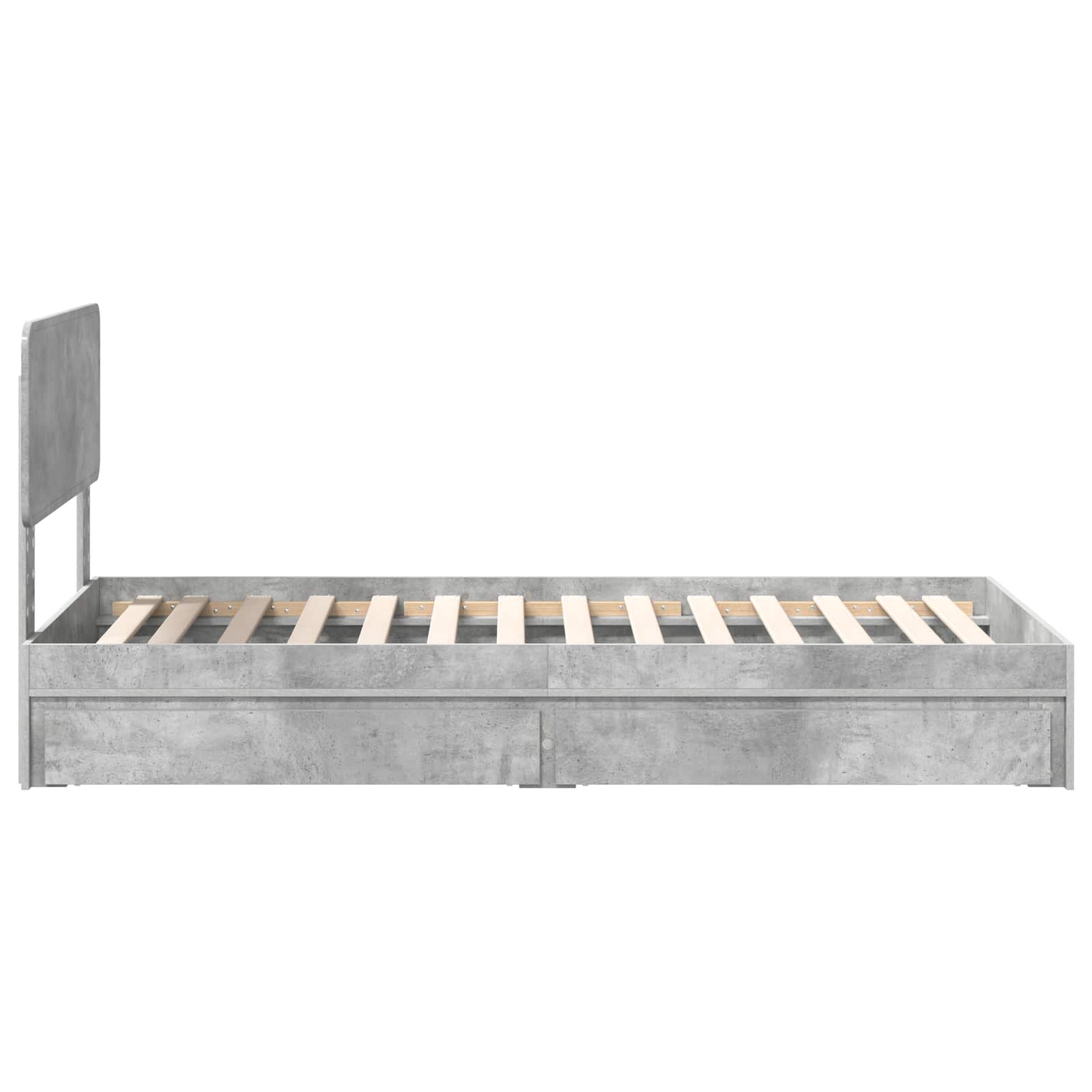 Krevet s od storage Betonski sivi 90 x 190 cm Konstruirano drvo