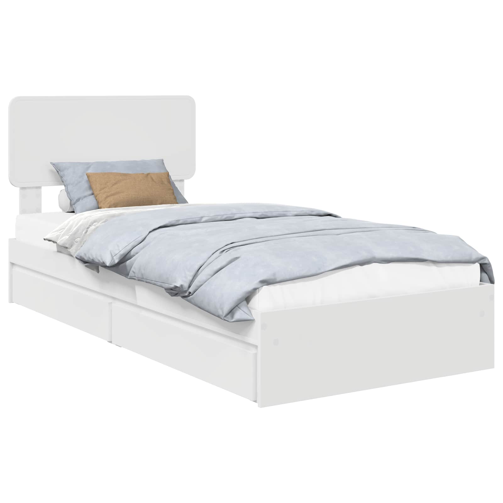 Krevet s od storage Bijelo 75 x 190 cm Konstruirano drvo