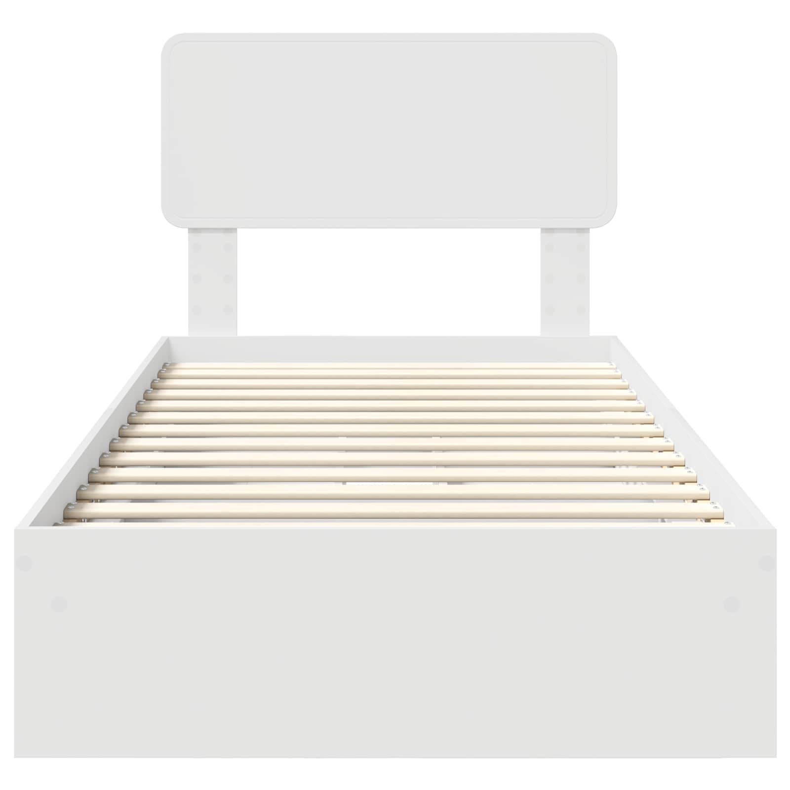 Krevet s od storage Bijelo 75 x 190 cm Konstruirano drvo