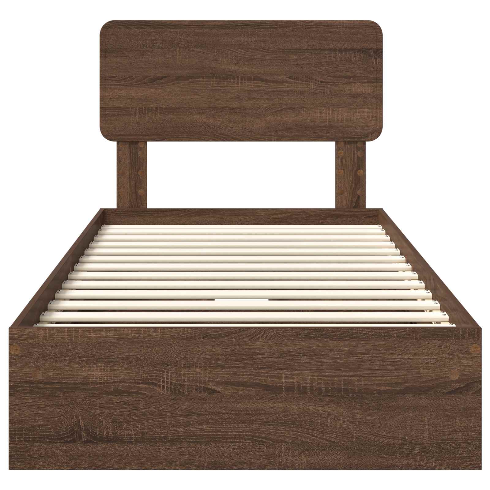 Krevet s od storage Smeđi hrast 75 x 190 cm Konstruirano drvo