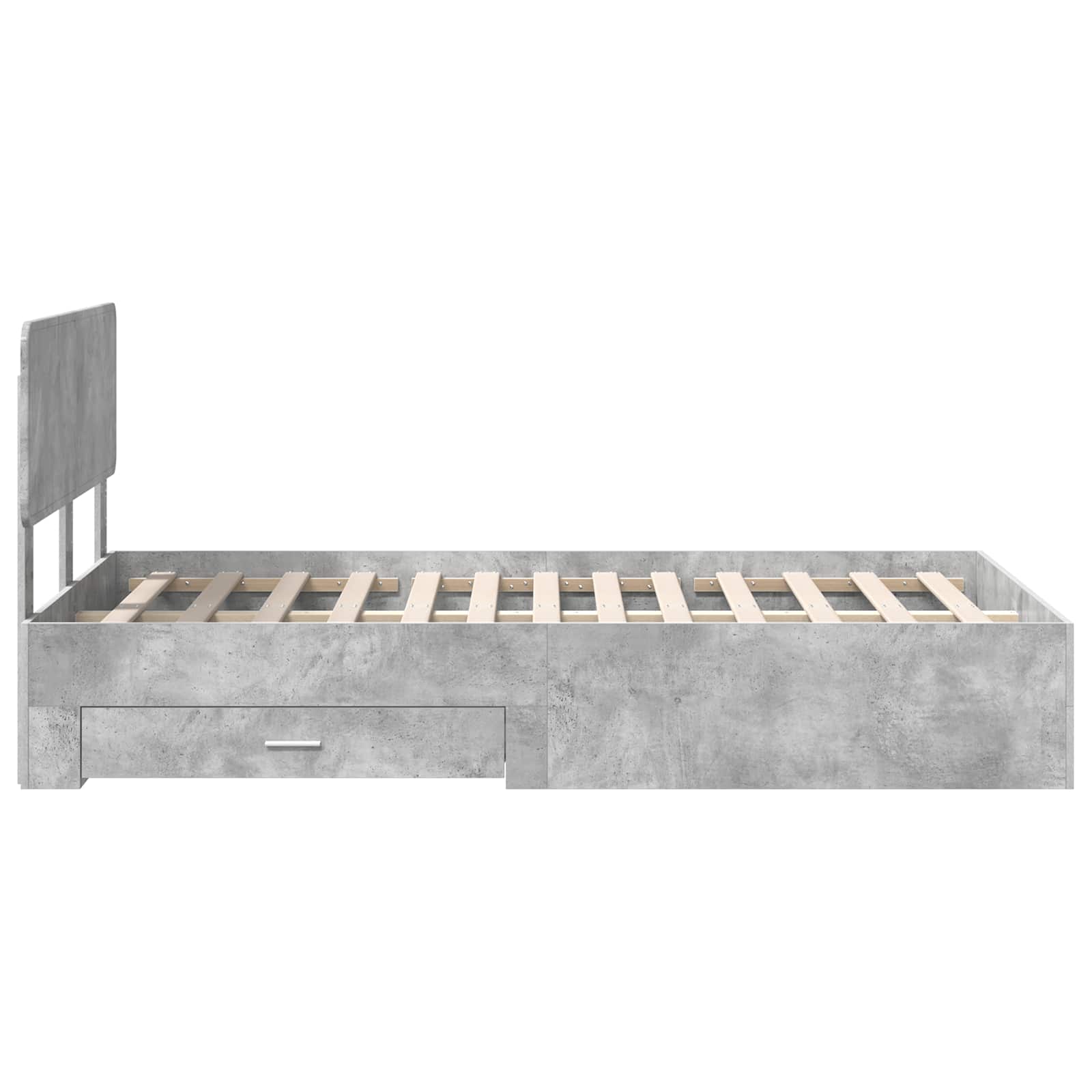 Krevetna konstrukcija s uzglavljem Betonski sivi 135 x 190 cm