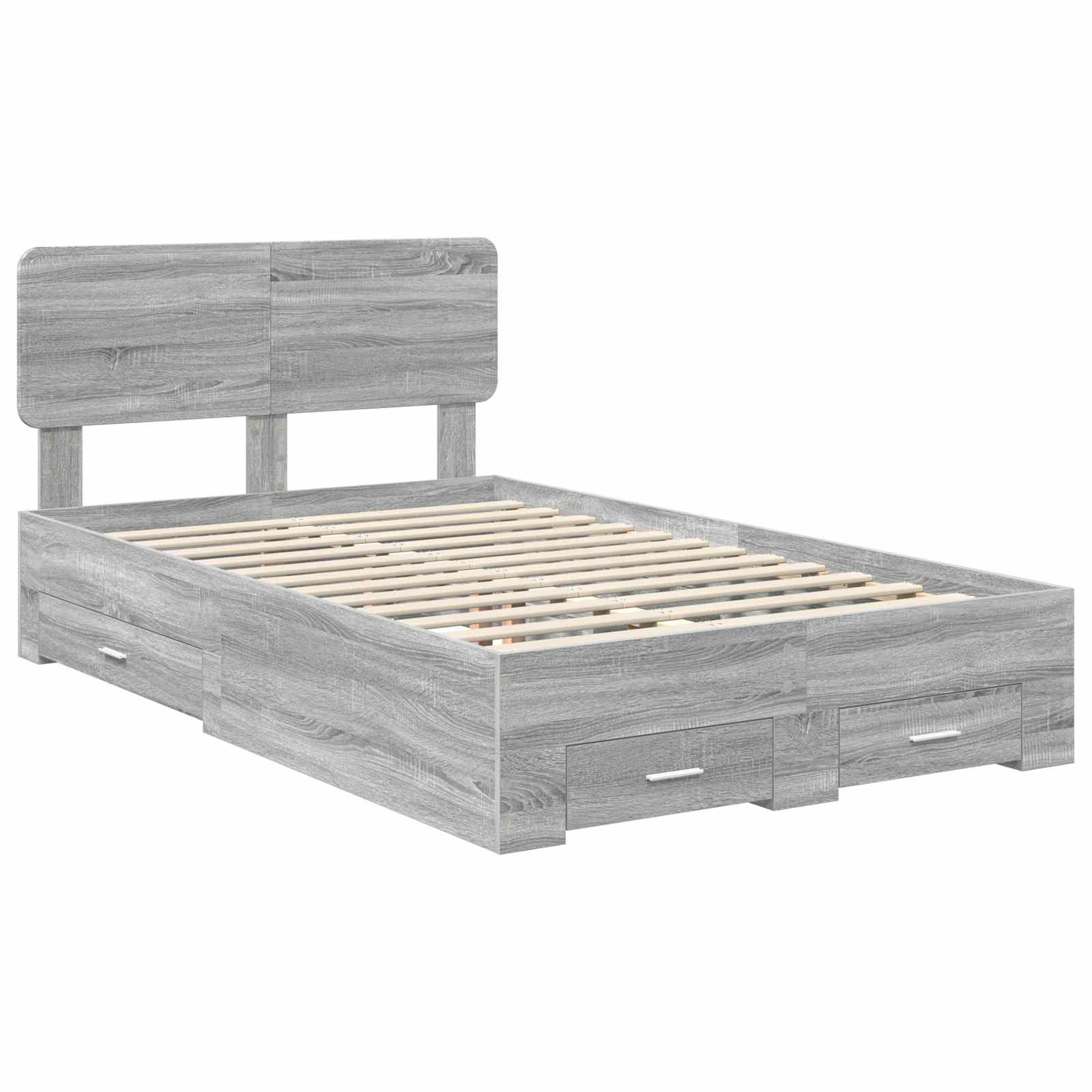 Krevetna konstrukcija s uzglavljem Siva Sonoma 135 x 190 cm