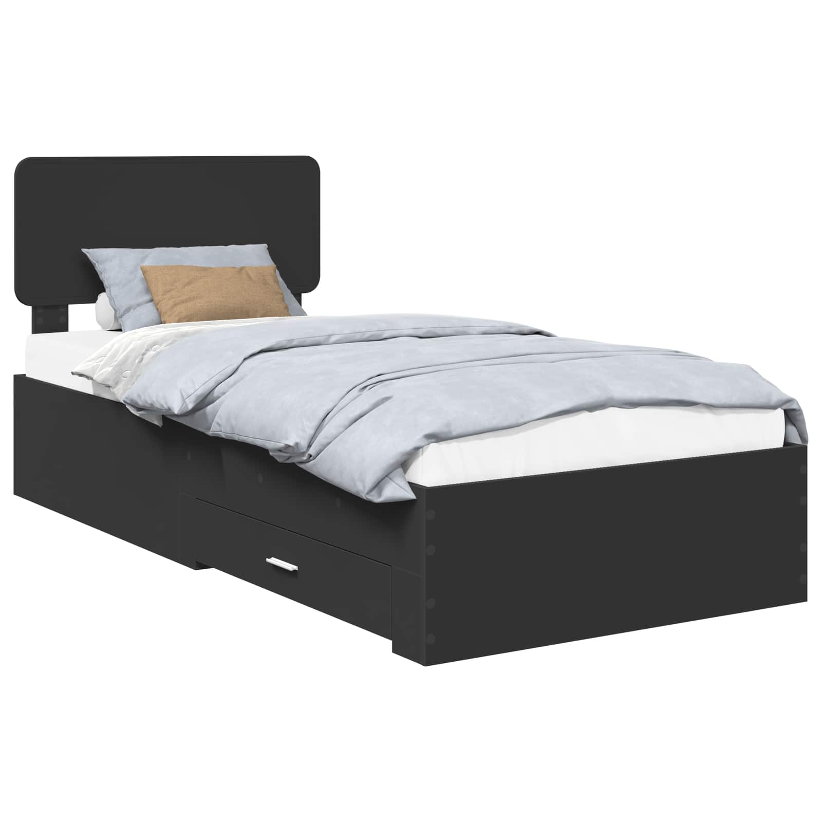 Krevetna konstrukcija Crna 75 x 190 cm Konstruirano drvo