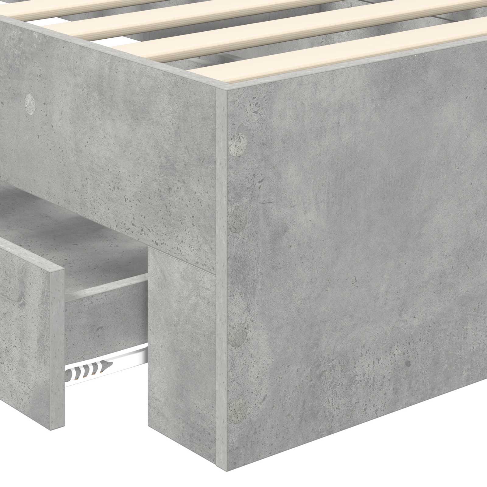Krevetna konstrukcija s uzglavljem Betonski sivi 70 x 190 cm