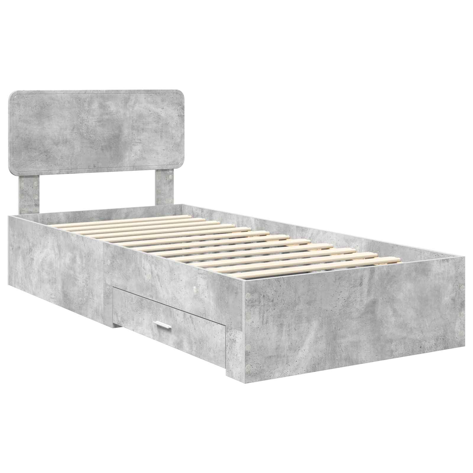 Krevetna konstrukcija s uzglavljem Betonski sivi 70 x 190 cm