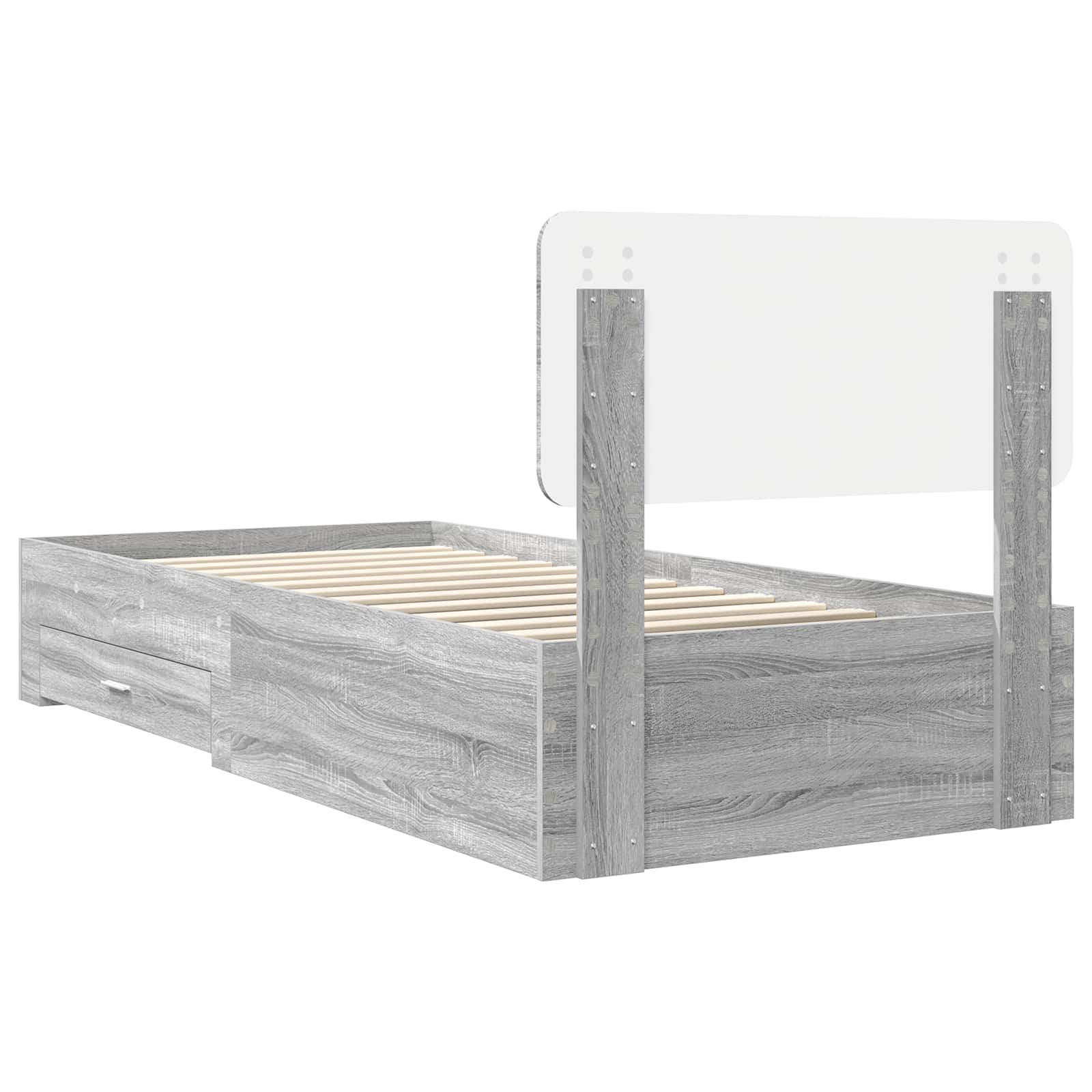 Krevetna konstrukcija Siva Sonoma 75 x 190 cm Konstruirano drvo