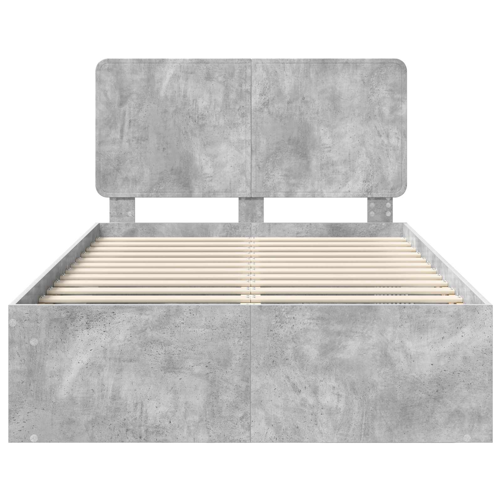 Krevetna konstrukcija Beton 120 x 200 cm Čvrsto borovo drvo