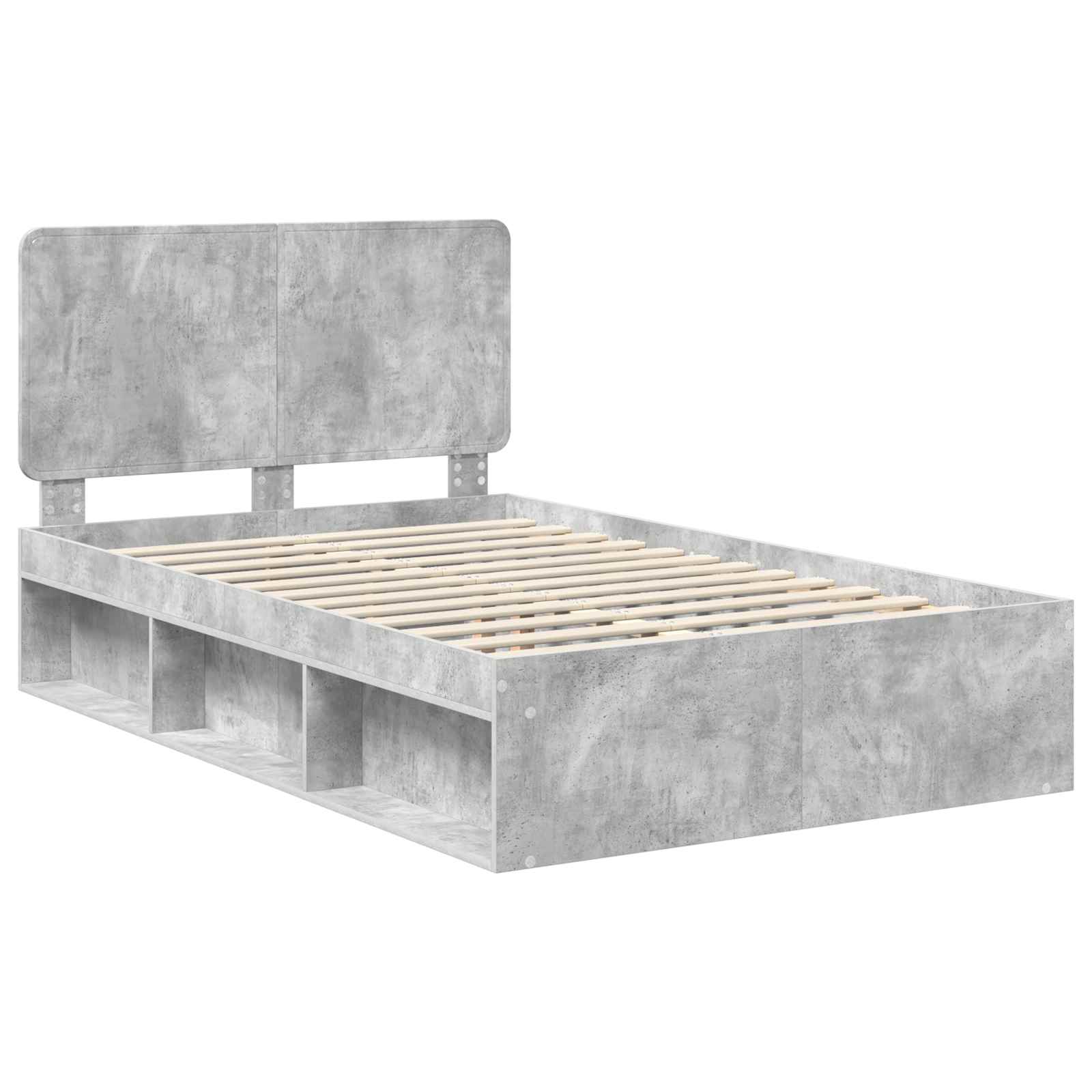 Krevetna konstrukcija Beton 120 x 190 cm Čvrsto borovo drvo