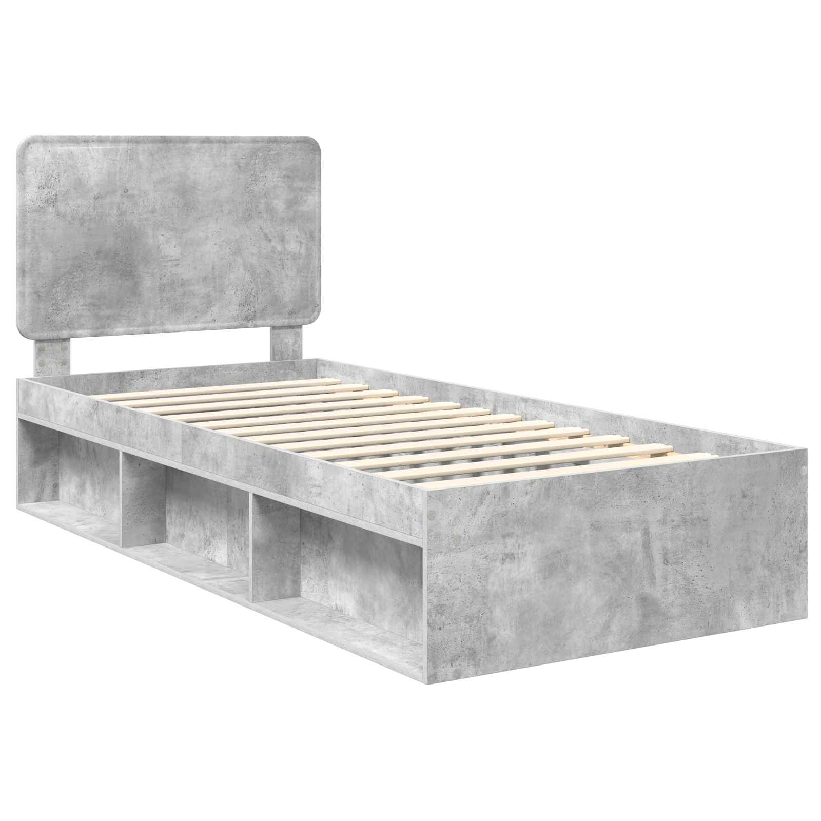 Krevetna konstrukcija s uzglavljem Betonska siva 100 x 200 cm