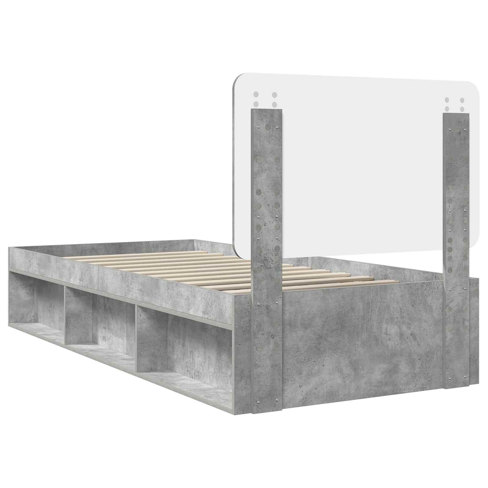 Krevetna konstrukcija Beton 90 x 200 cm Čvrsto borovo drvo