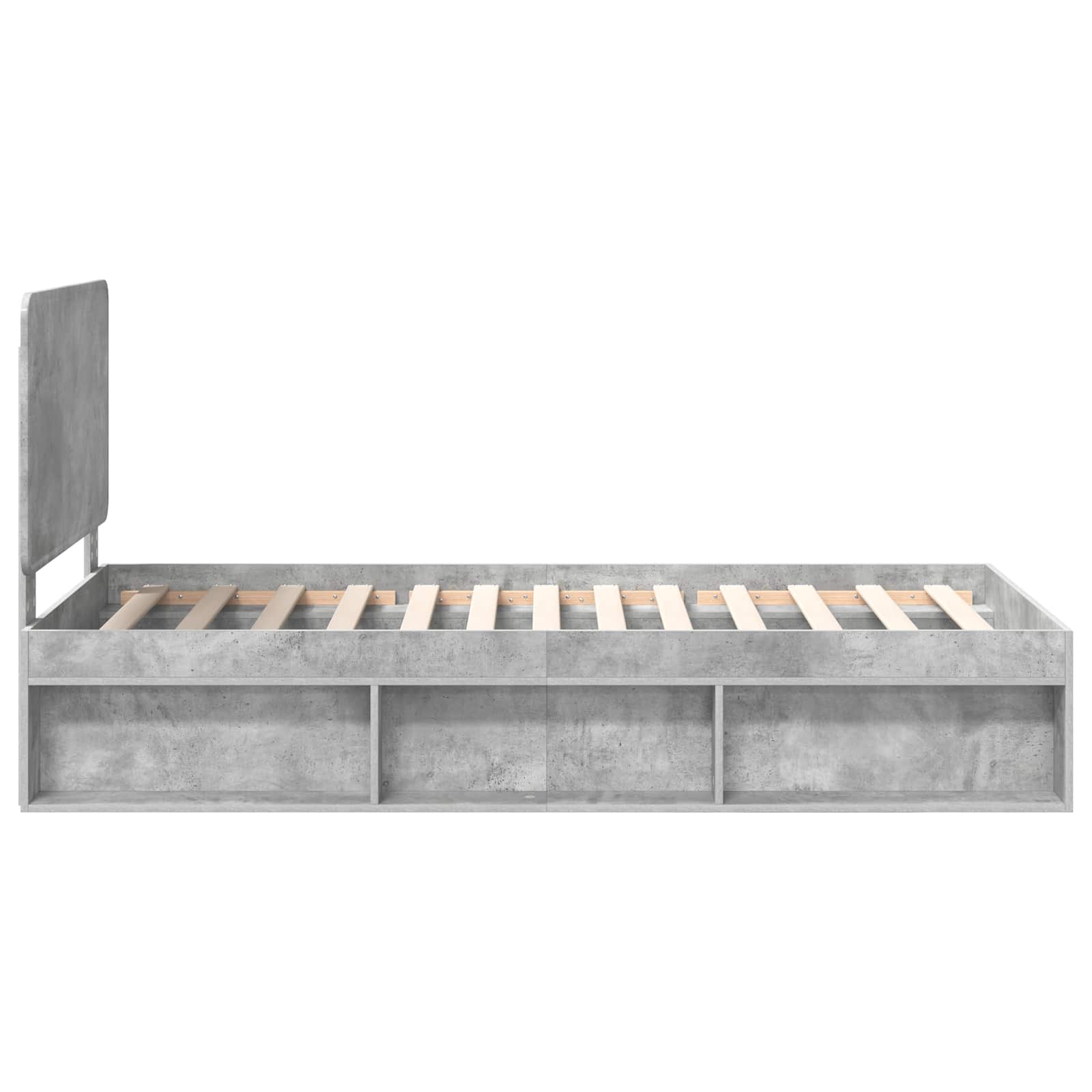 Krevetna konstrukcija s uzglavljem Betonska siva 90 x 190 cm