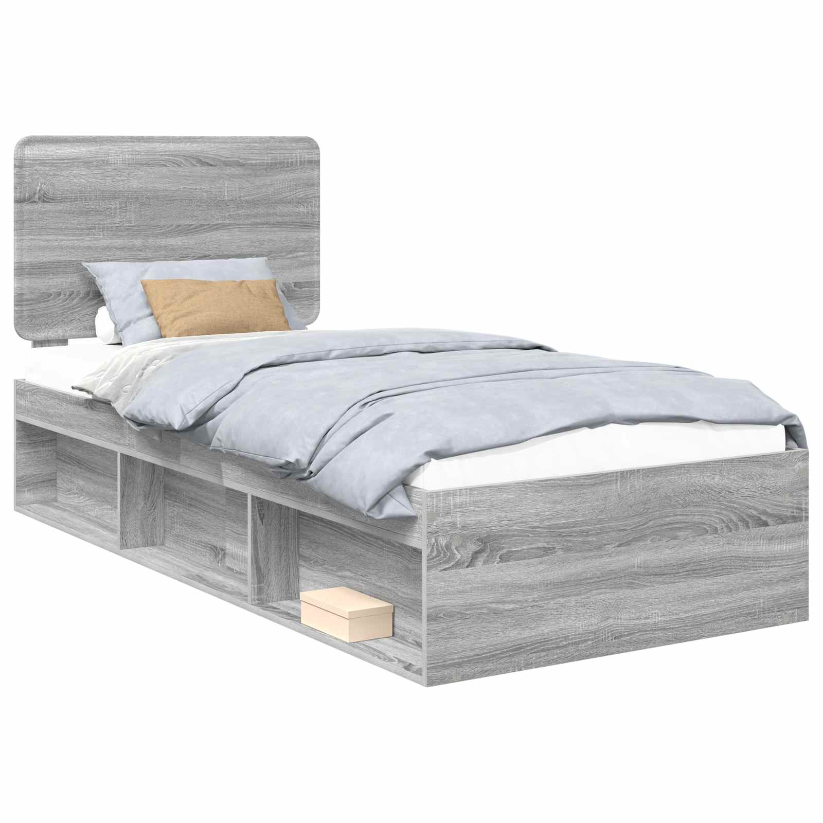 Krevetna konstrukcija s uzglavljem Siva Sonoma 75 x 190 cm