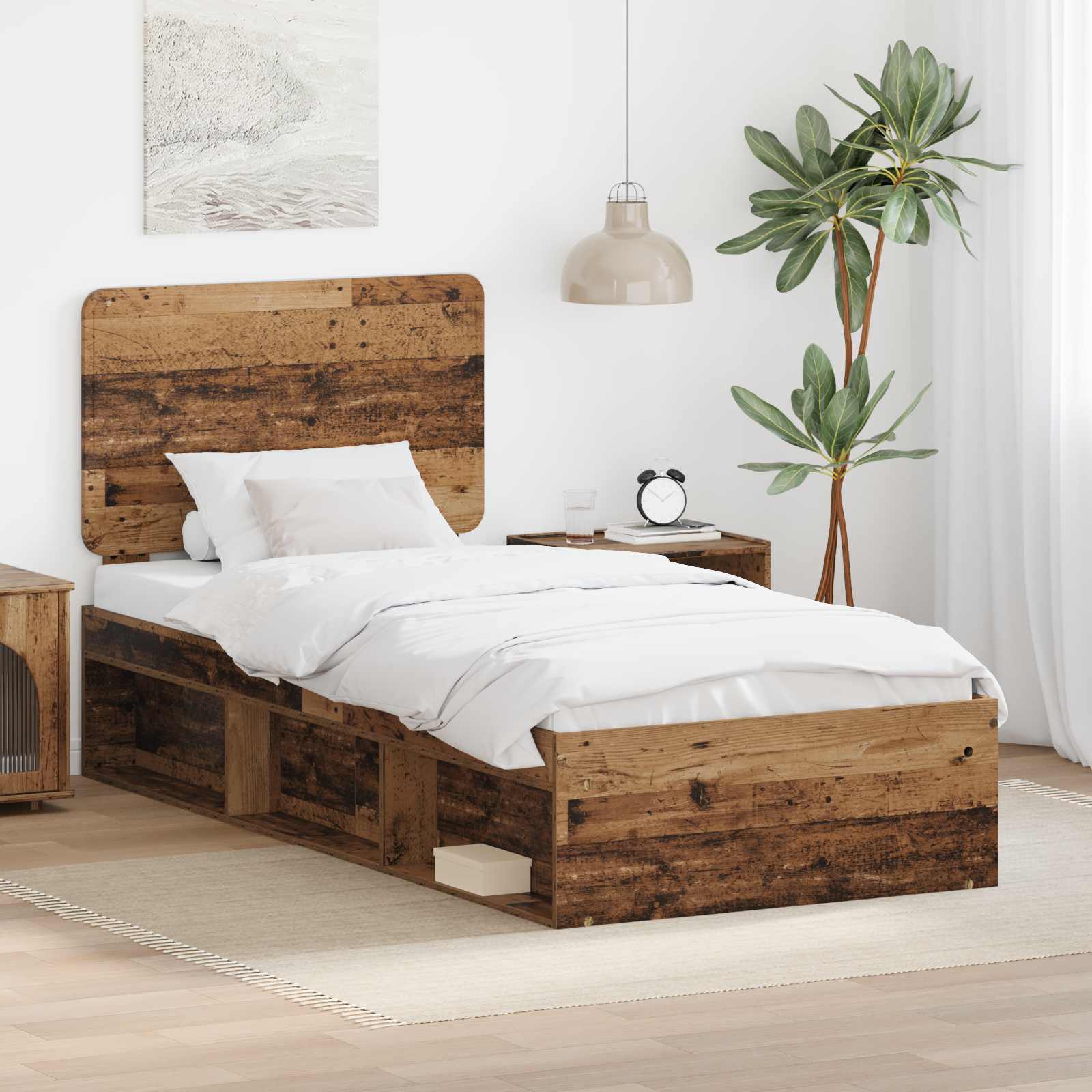 Krevetna konstrukcija Staro drvo 75 x 190 cm Čvrsto borovo drvo