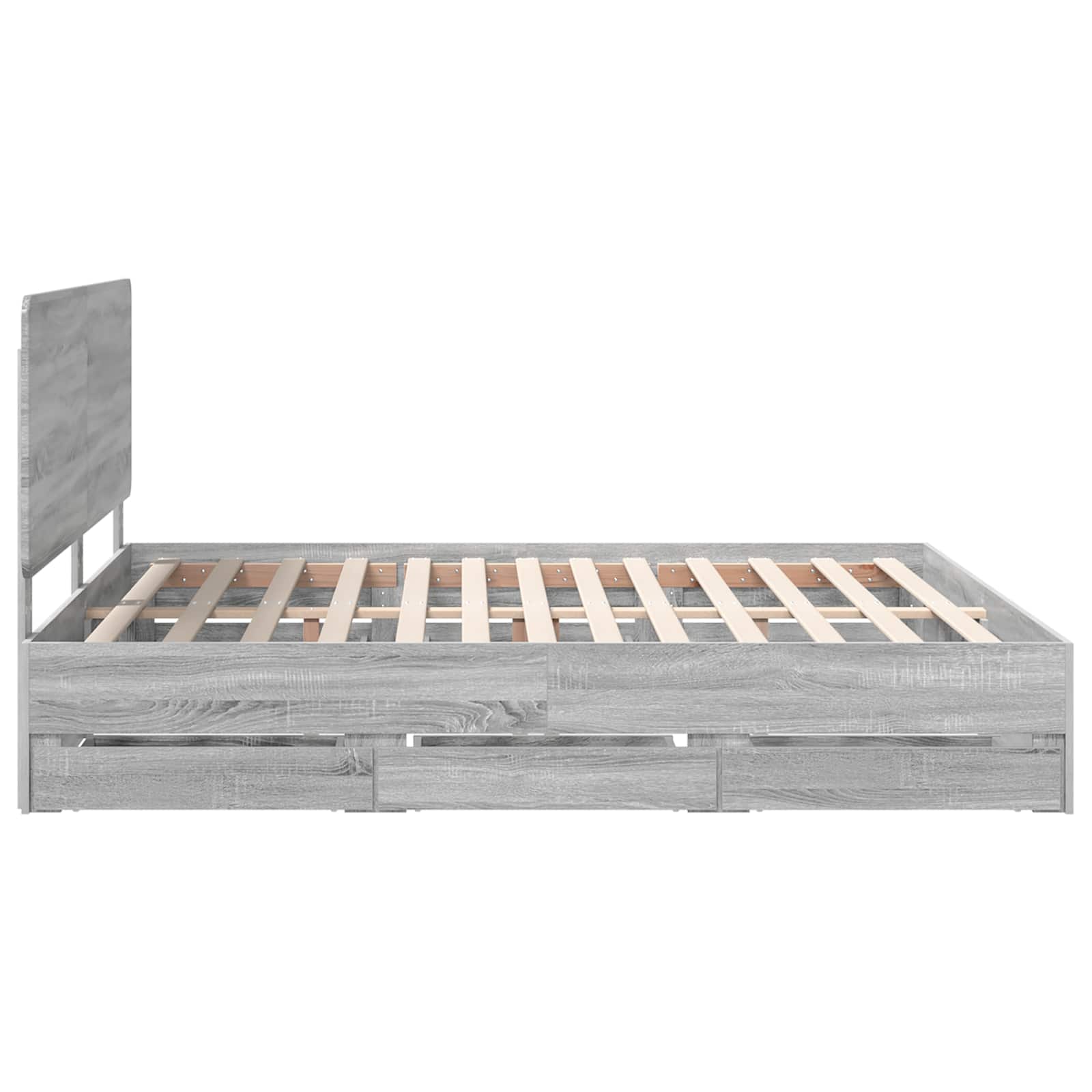 Krevetna konstrukcija Siva Sonoma 200 x 200 cm Inženjersko Drvo