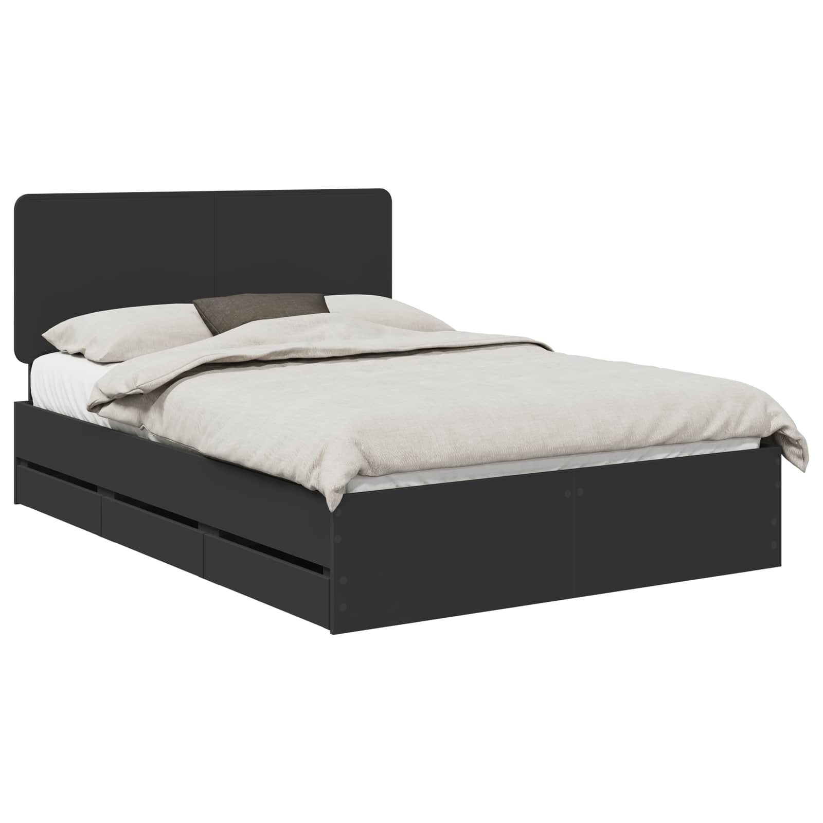 Krevetna konstrukcija Crna 150 x 200 cm Inženjersko Drvo