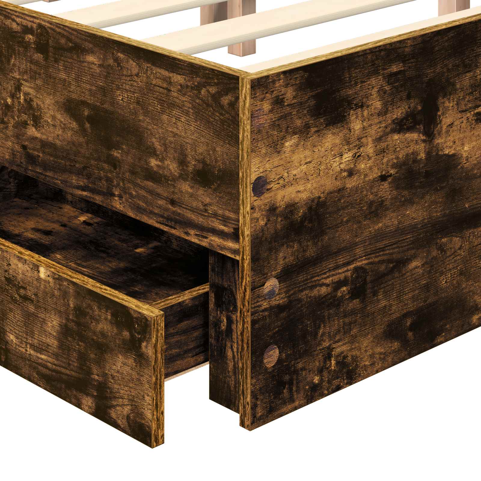 Krevetna konstrukcija s ladicama Dimljeni hrast 140 x 200 cm