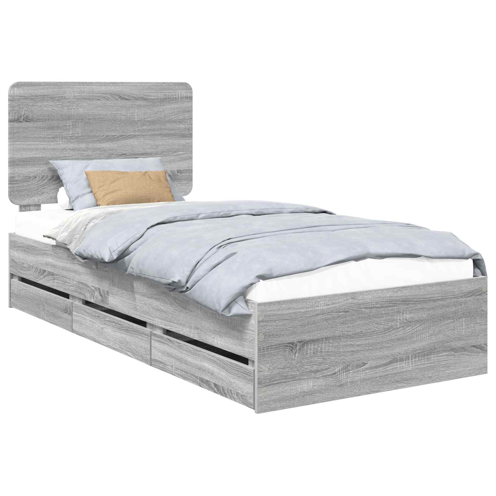 Krevetna konstrukcija Siva Sonoma 90 x 200 cm Inženjersko Drvo