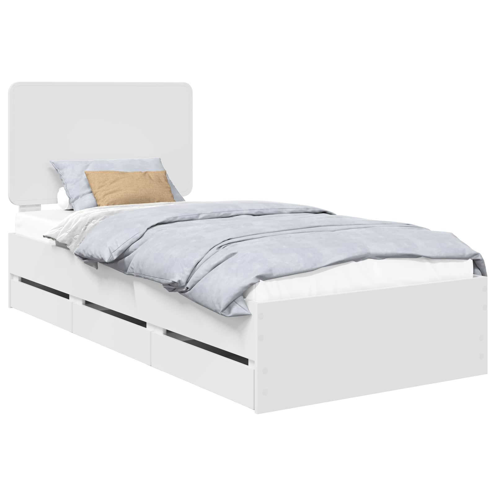 Krevetna konstrukcija Bijelo 75 x 190 cm Inženjersko Drvo