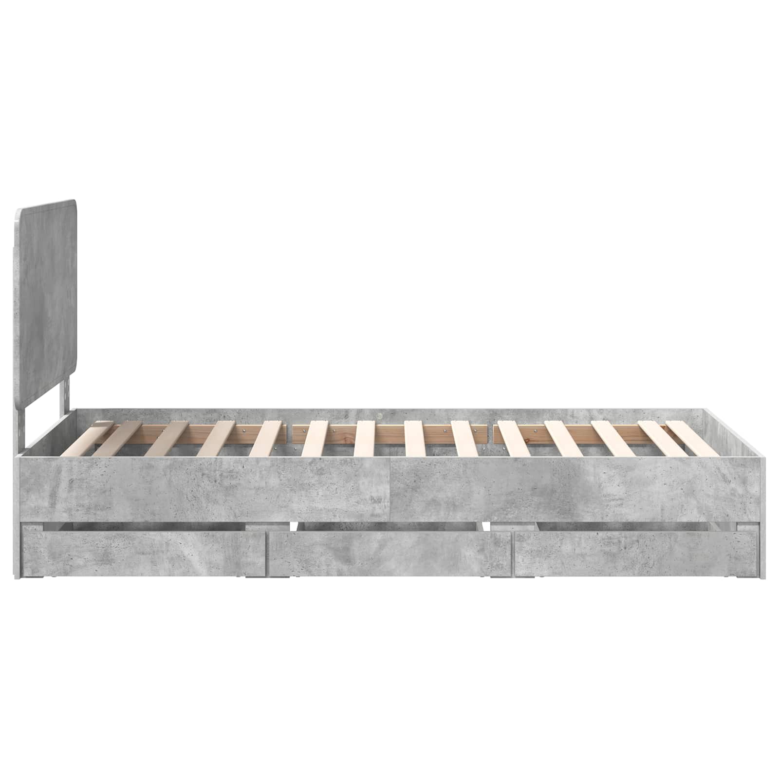 Krevetna konstrukcija s ladicama Betonski sivi 75 x 190 cm