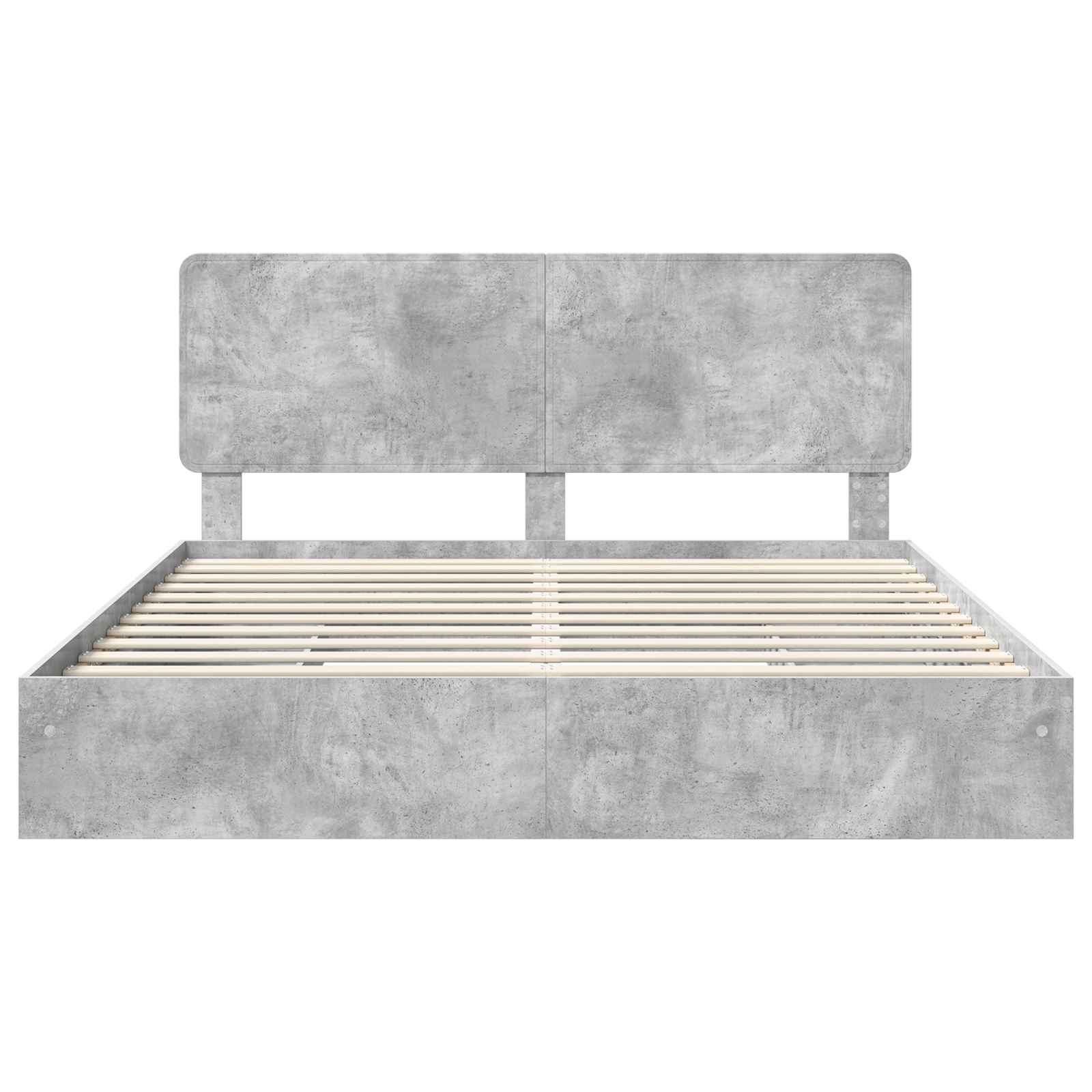 Krevet s od storage s uzglavljem Betonski sivi 200 x 200 cm
