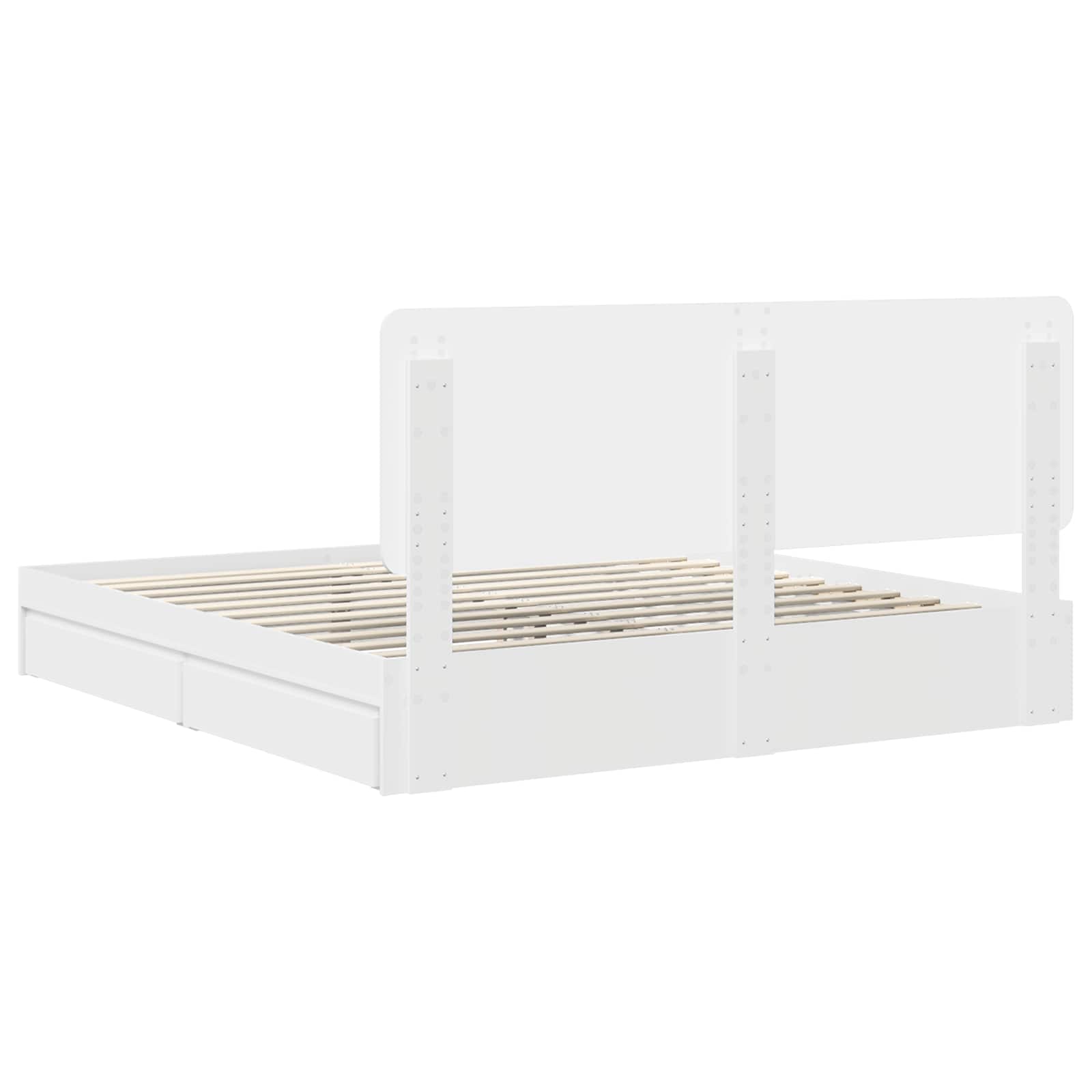 Krevet s od storage Bijelo 180 x 200 cm Konstruirano drvo