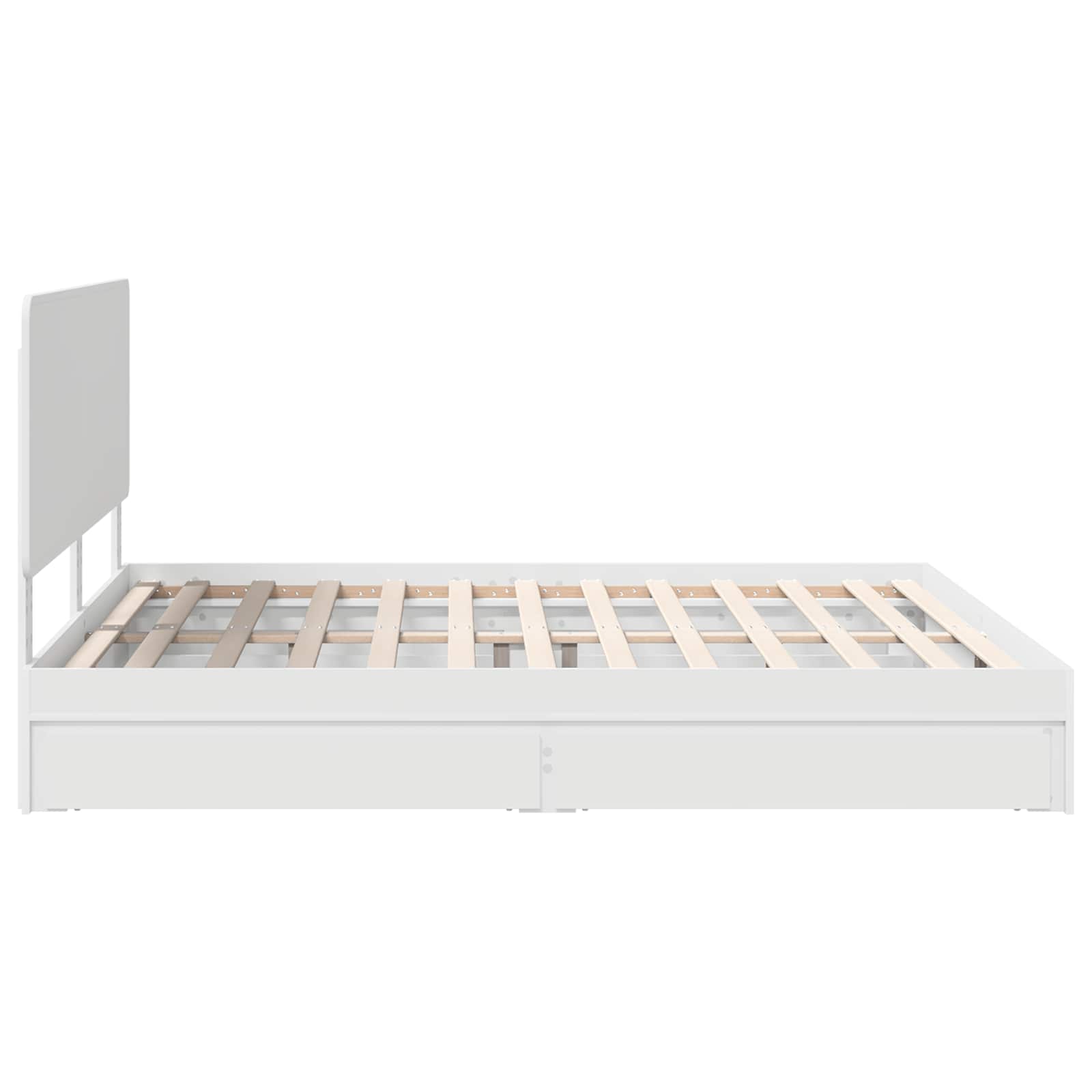 Krevet s od storage Bijelo 180 x 200 cm Konstruirano drvo