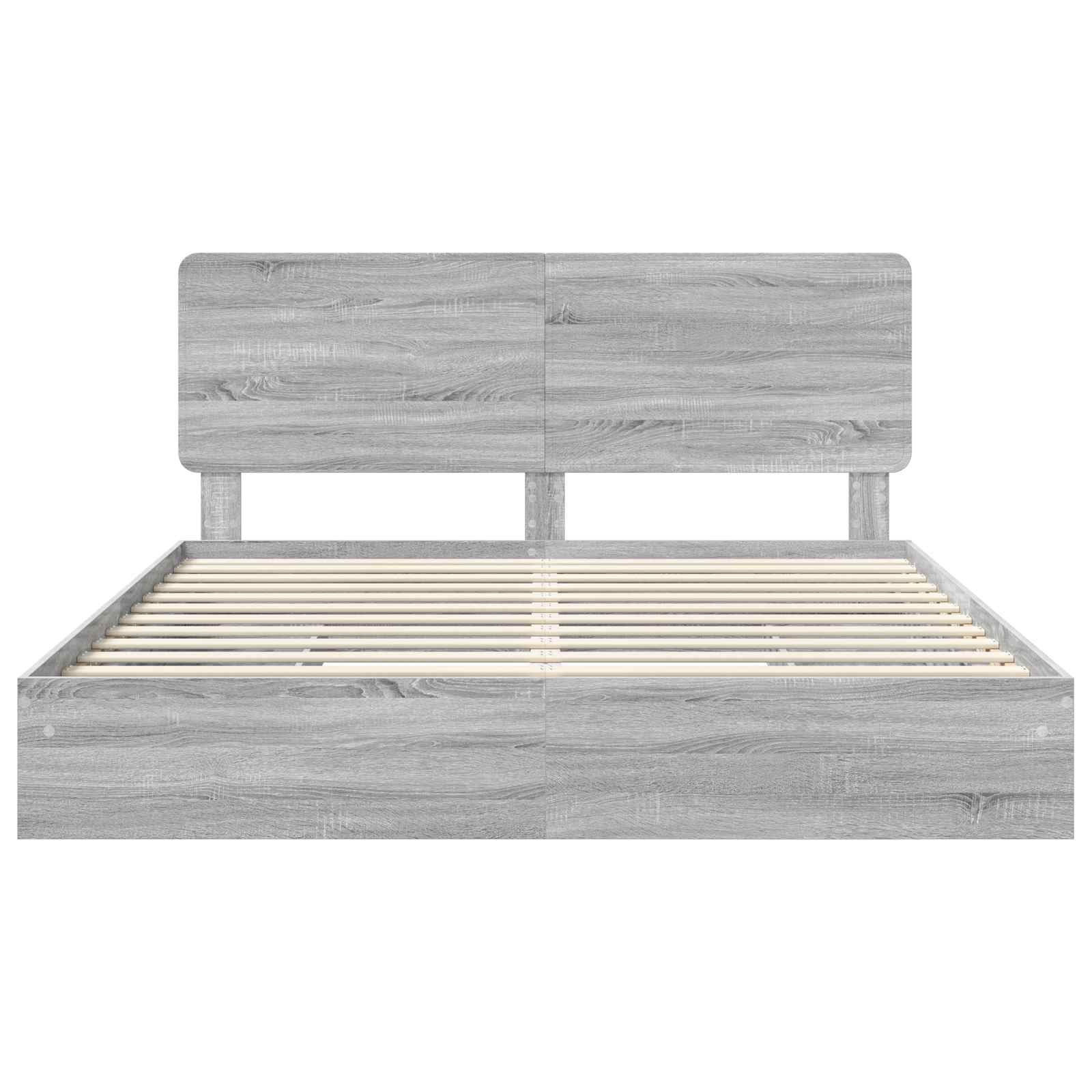 Krevet s od storage Siva Sonoma 180 x 200 cm Konstruirano drvo
