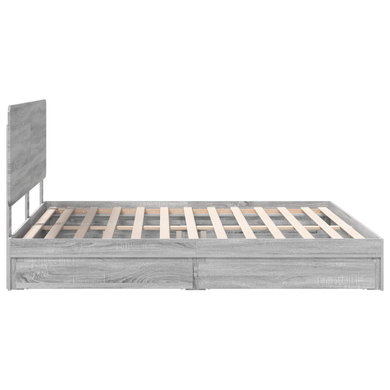 Krevet s od storage Siva Sonoma 180 x 200 cm Konstruirano drvo