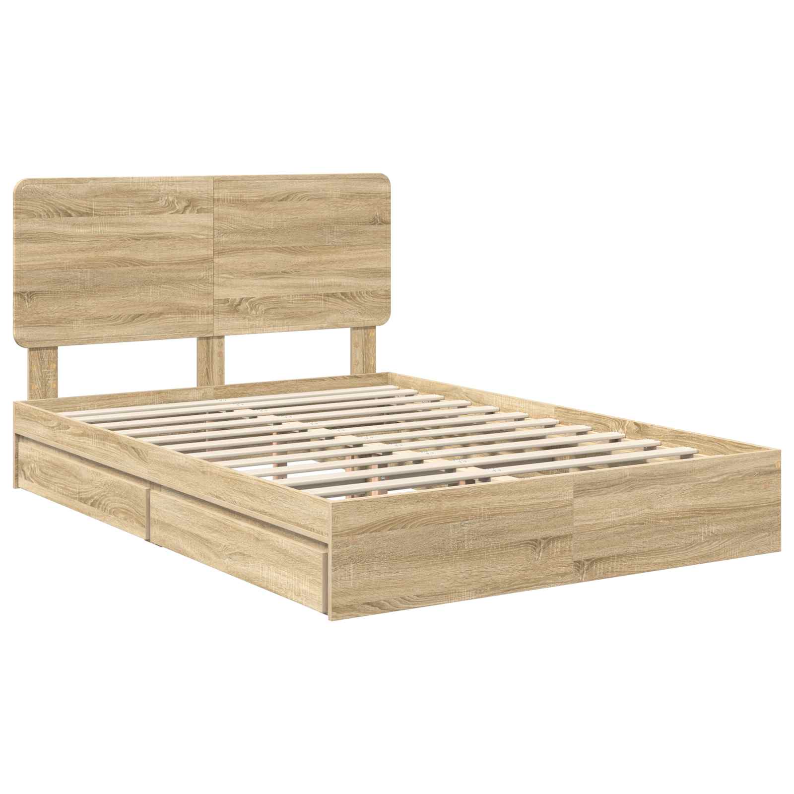 Krevet s od storage Sonoma hrast 160 x 200 cm Konstruirano drvo