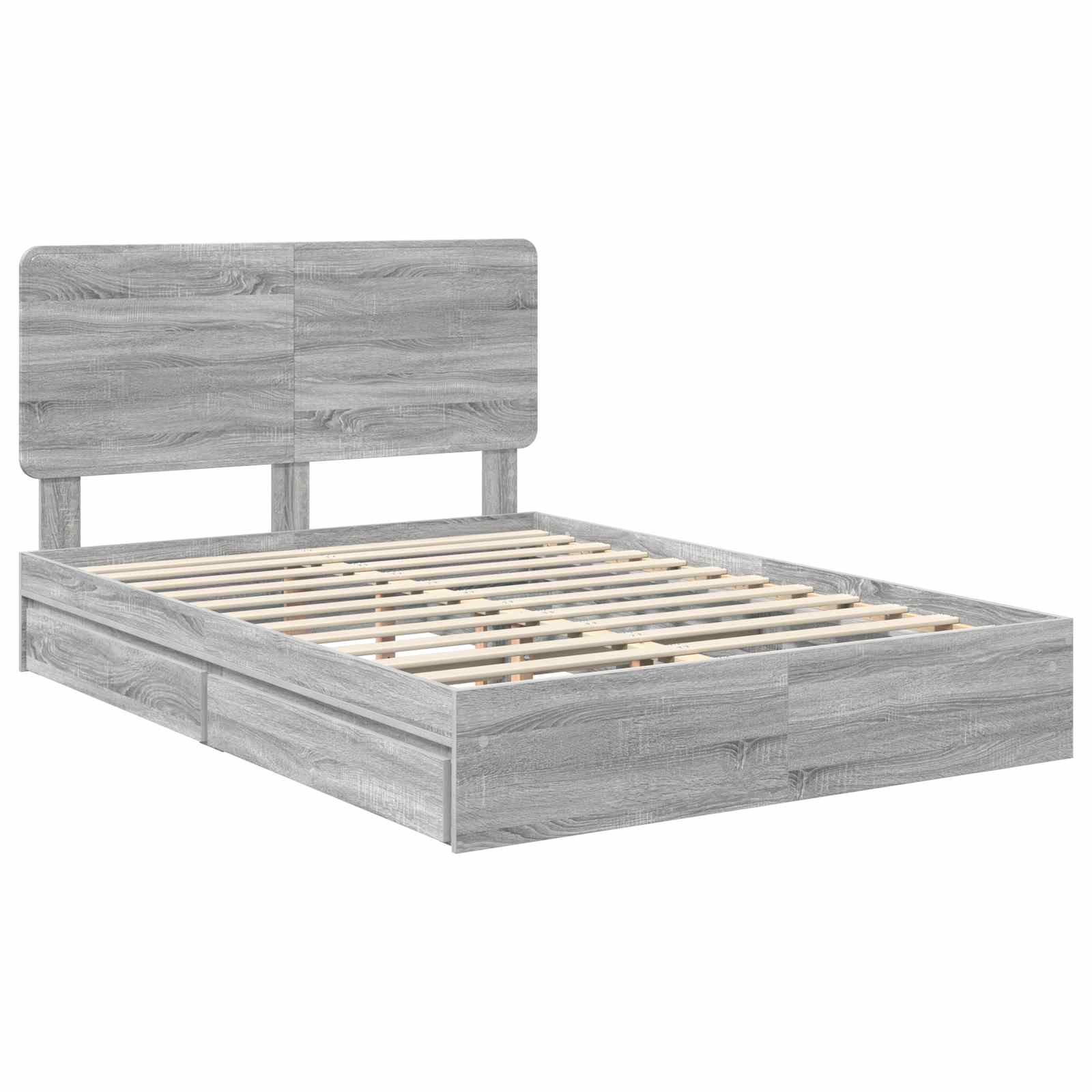 Krevet s od storage Siva Sonoma 160 x 200 cm Konstruirano drvo
