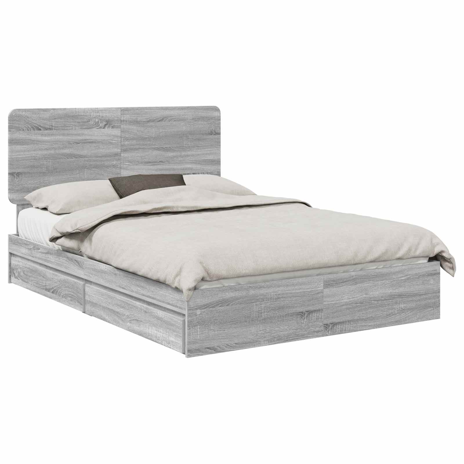 Krevet s od storage Siva Sonoma 150 x 200 cm Konstruirano drvo