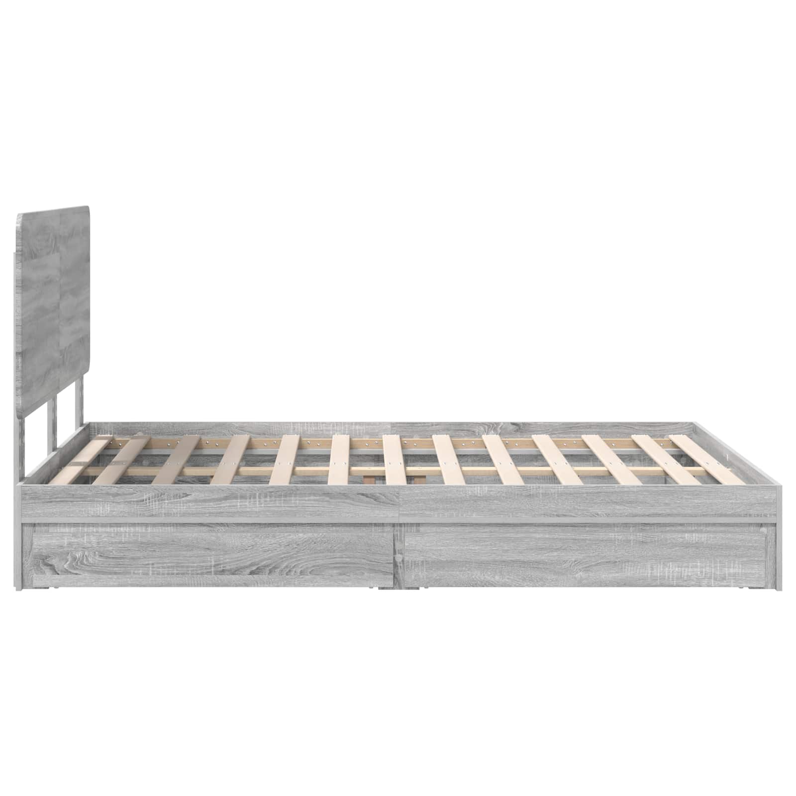 Krevet s od storage Siva Sonoma 150 x 200 cm Konstruirano drvo