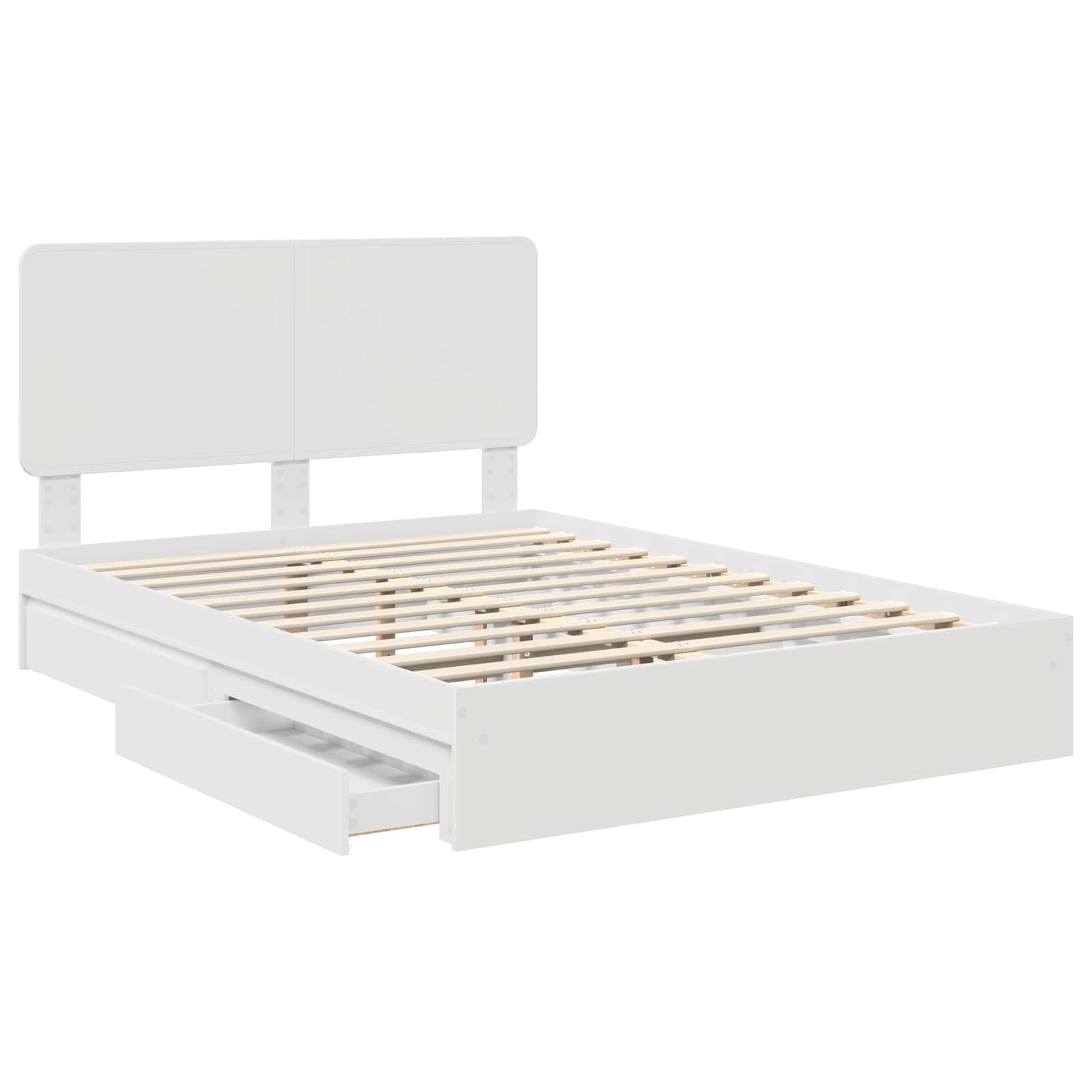 Krevet s od storage Bijelo 140 x 200 cm Konstruirano drvo