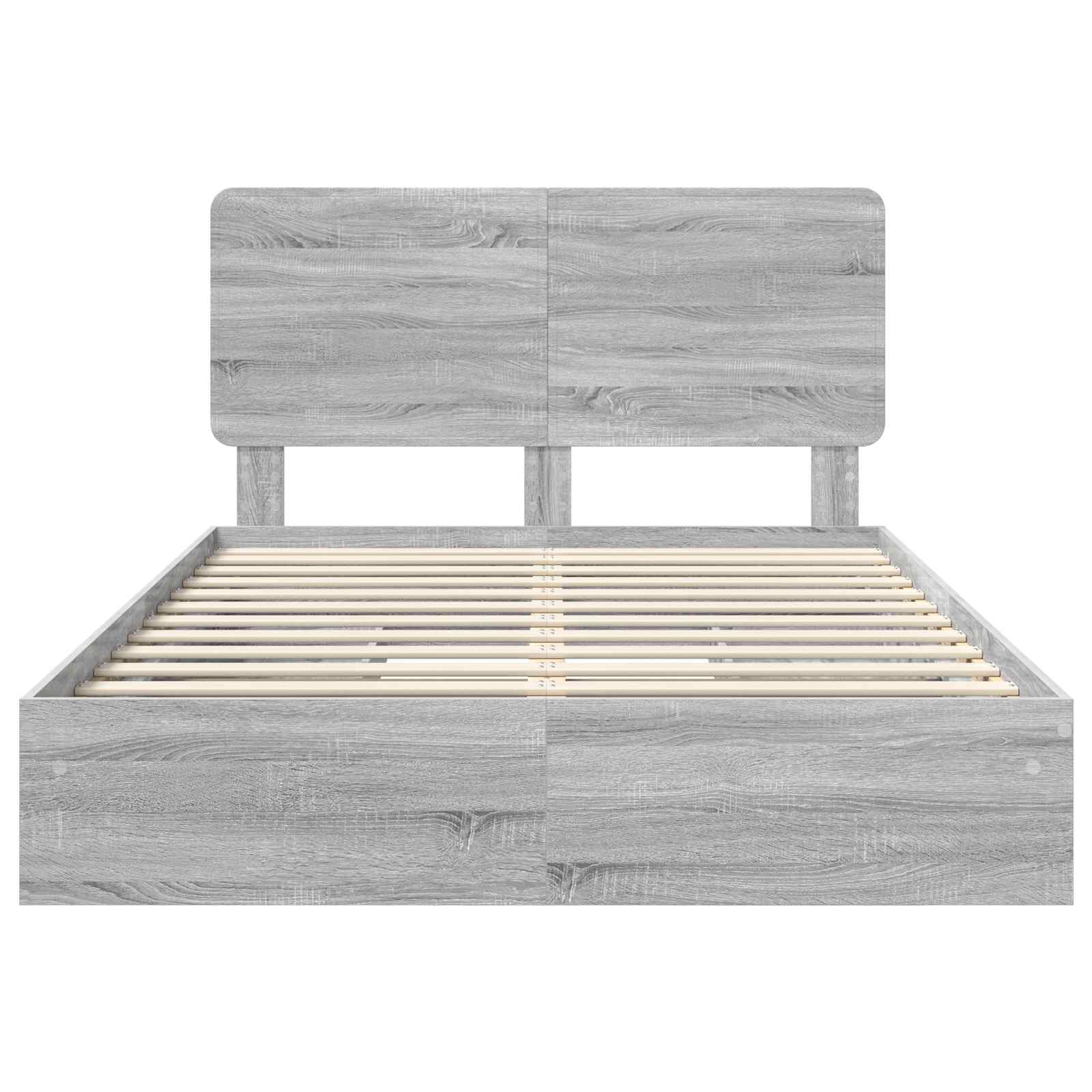 Krevet s od storage Siva Sonoma 140 x 200 cm Konstruirano drvo
