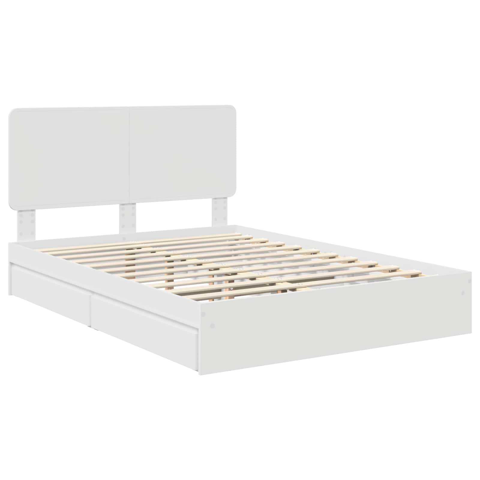 Krevet s od storage Bijelo 140 x 190 cm Konstruirano drvo