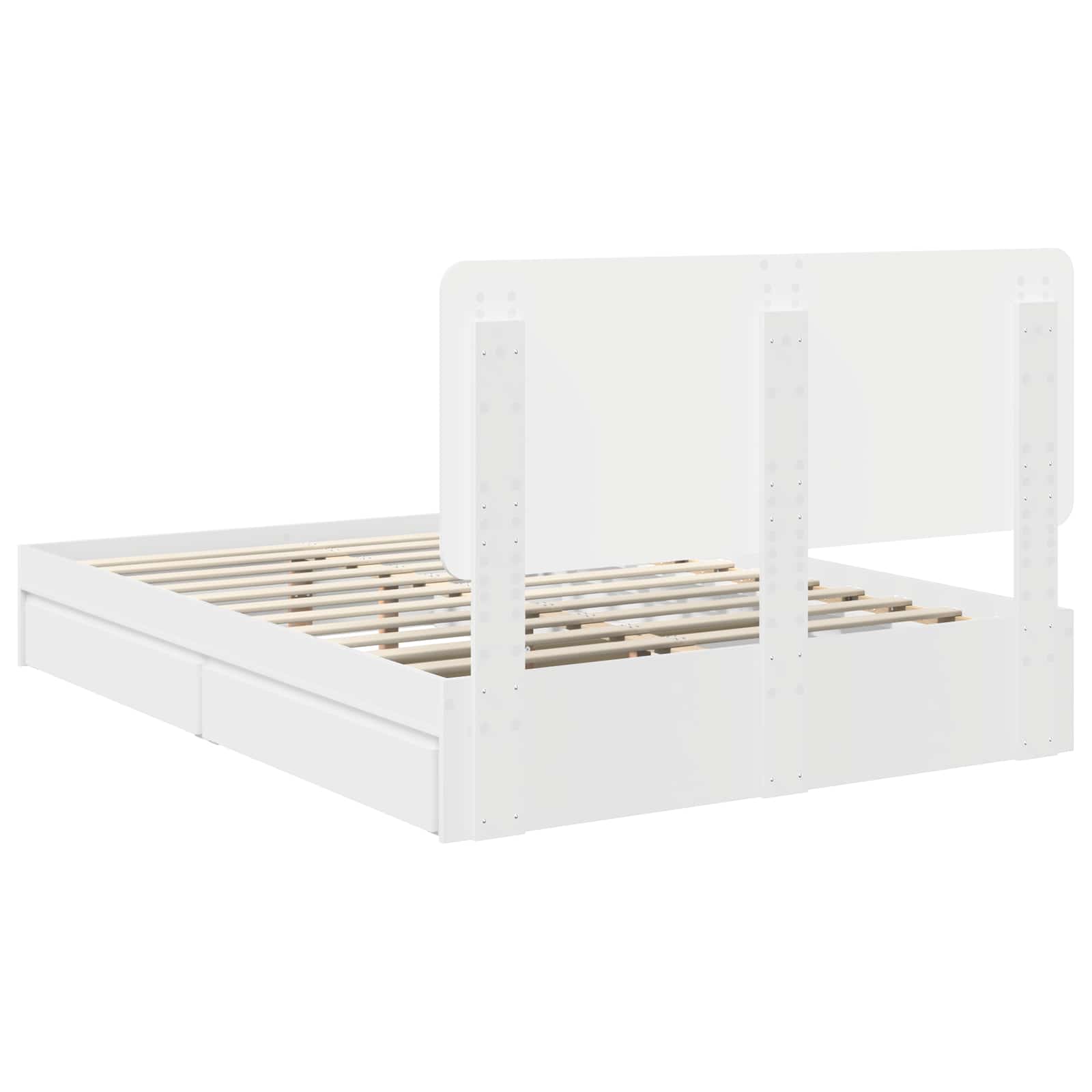 Krevet s od storage Bijelo 140 x 190 cm Konstruirano drvo