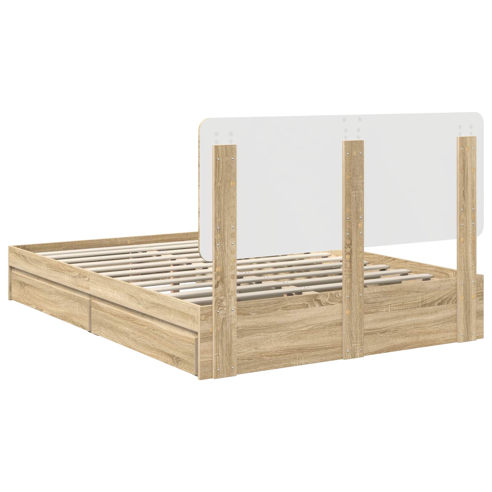 Krevet s od storage Sonoma hrast 140 x 190 cm Konstruirano drvo