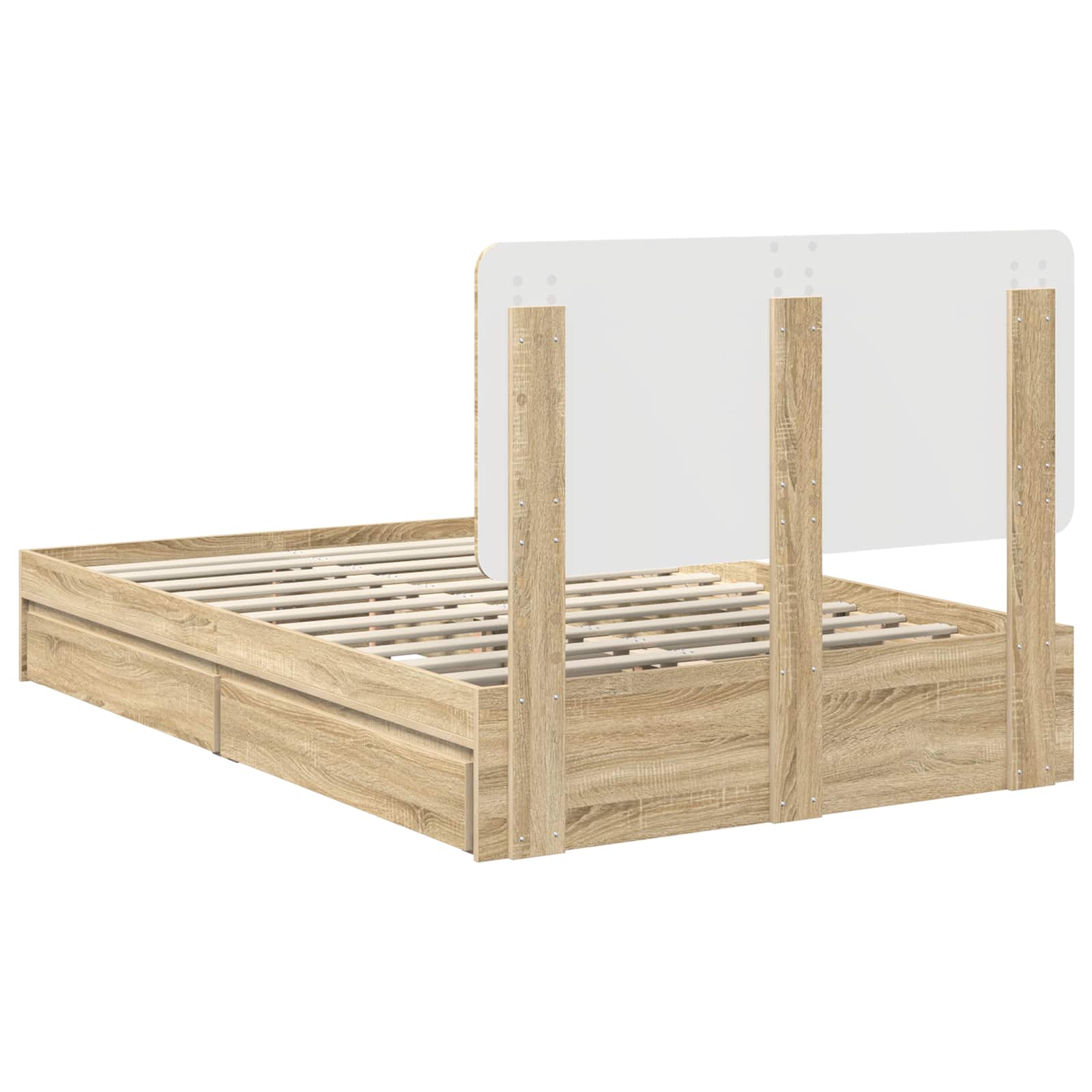 Krevet s od storage Sonoma hrast 135 x 190 cm Konstruirano drvo