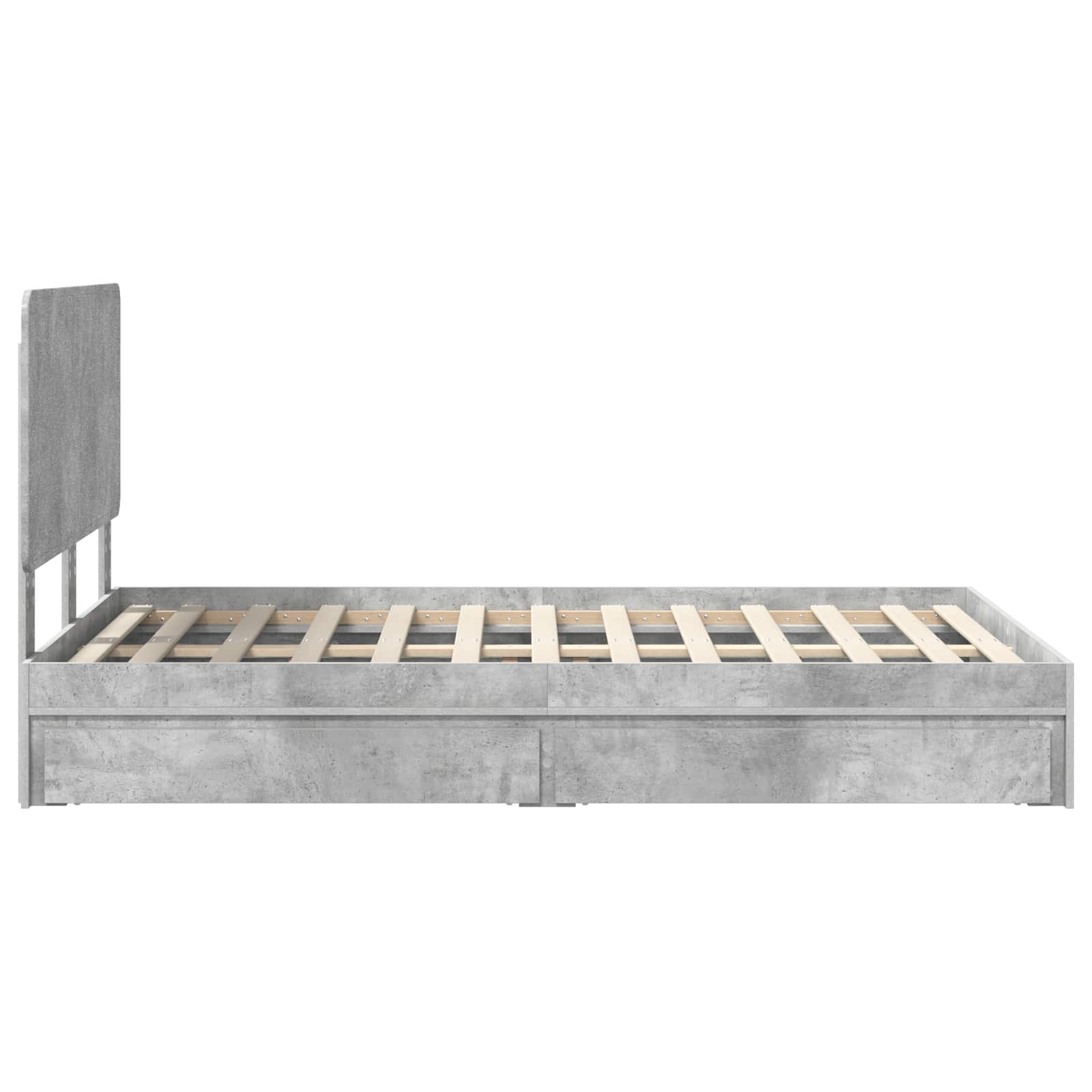 Krevet s od storage s uzglavljem Betonski sivi 135 x 190 cm