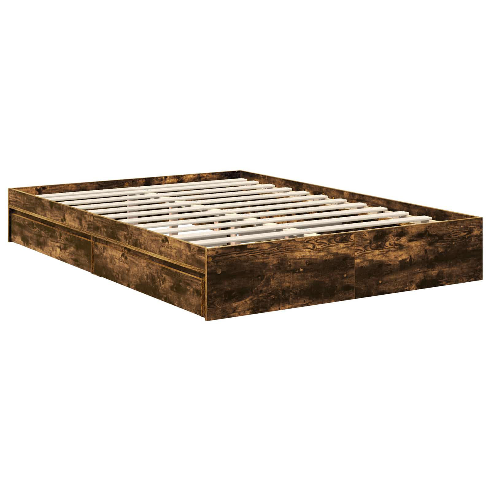 Krevet s od storage s uzglavljem Dimljeni hrast 135 x 190 cm