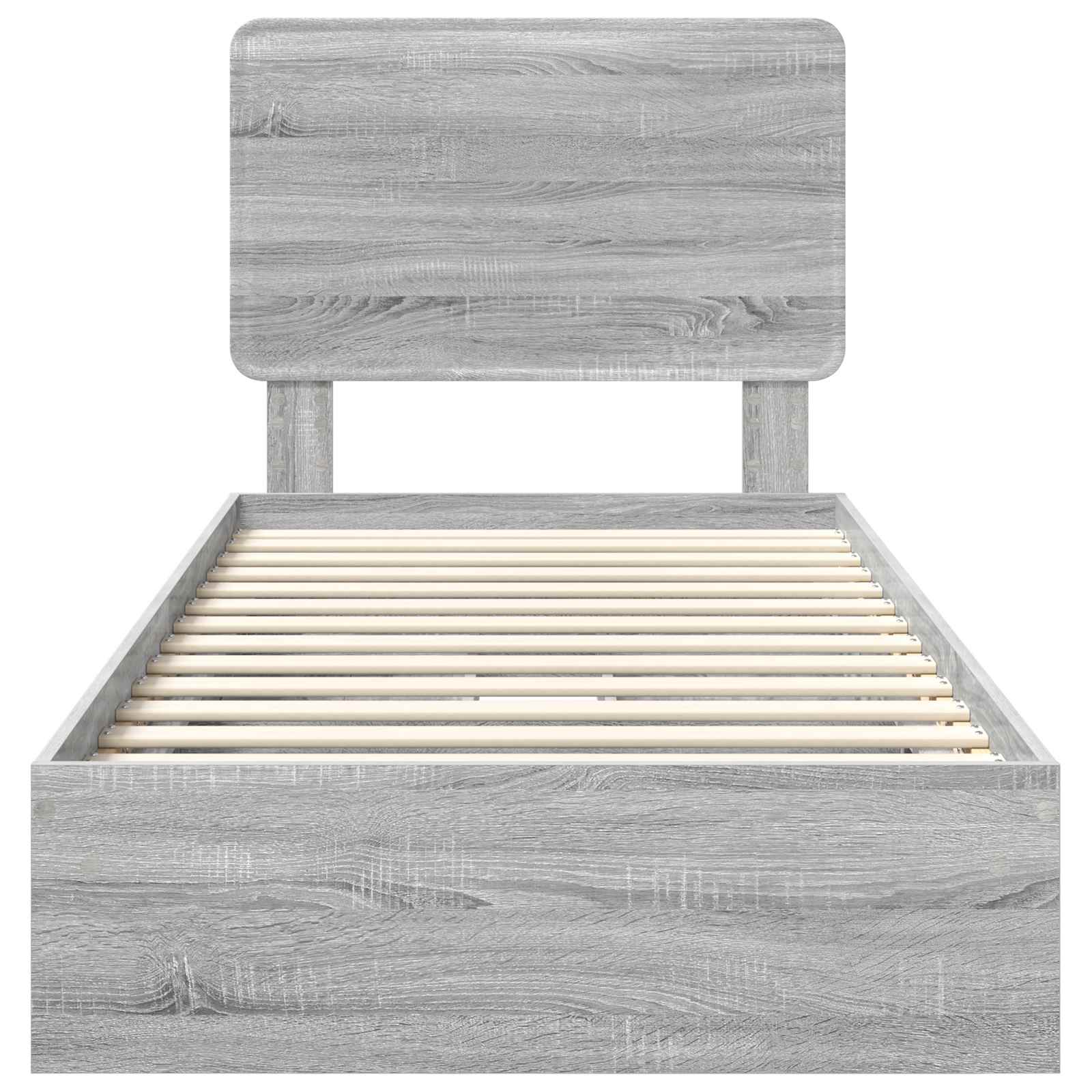 Krevet s od storage Siva Sonoma 100 x 200 cm Konstruirano drvo