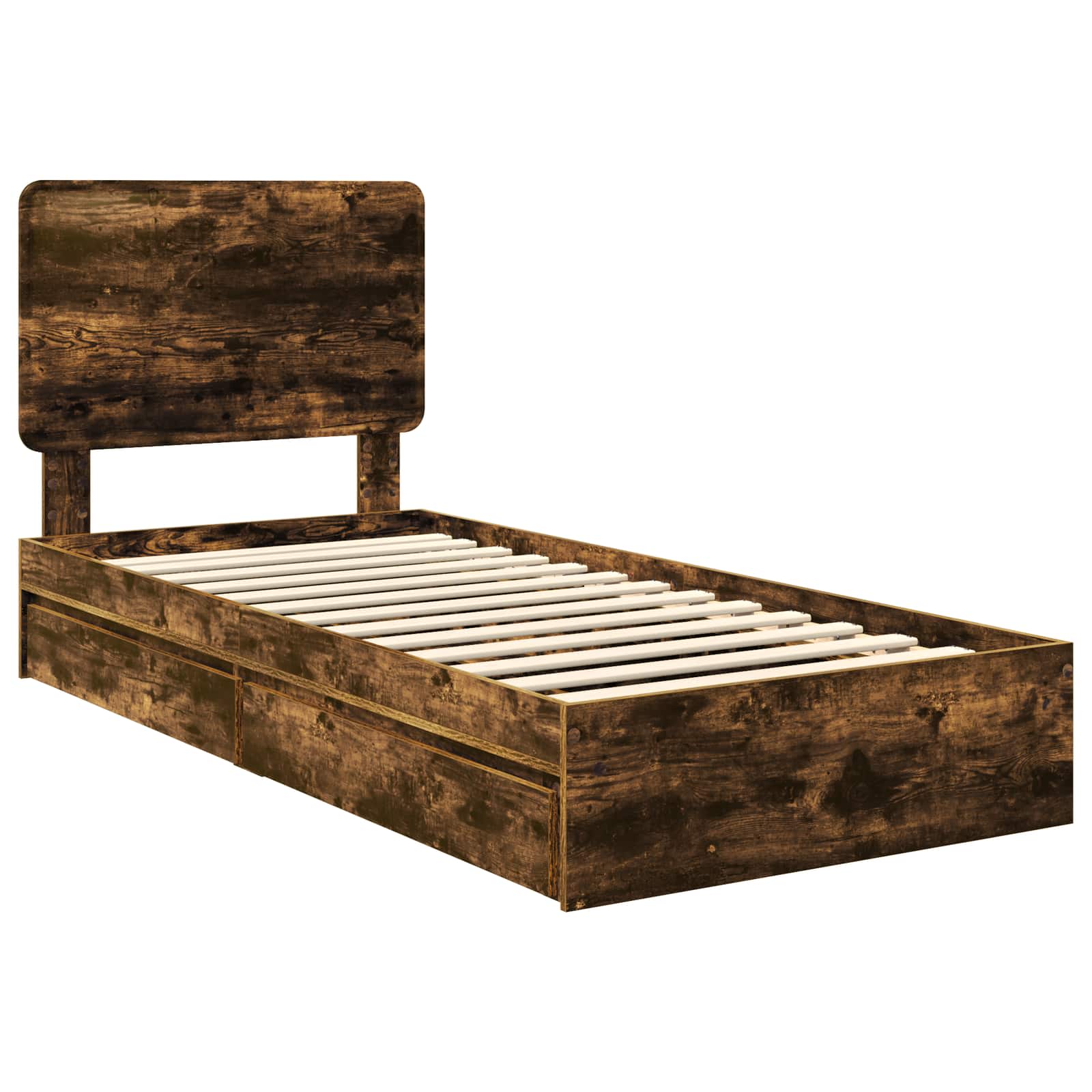 Krevet s od storage s uzglavljem Dimljeni hrast 90 x 200 cm