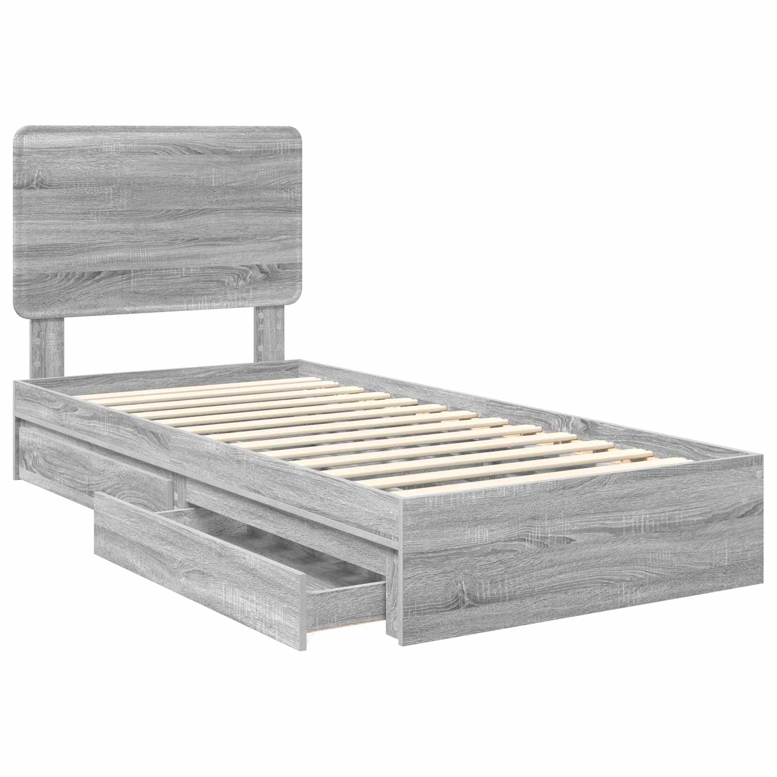 Krevet s od storage Siva Sonoma 90 x 200 cm Konstruirano drvo