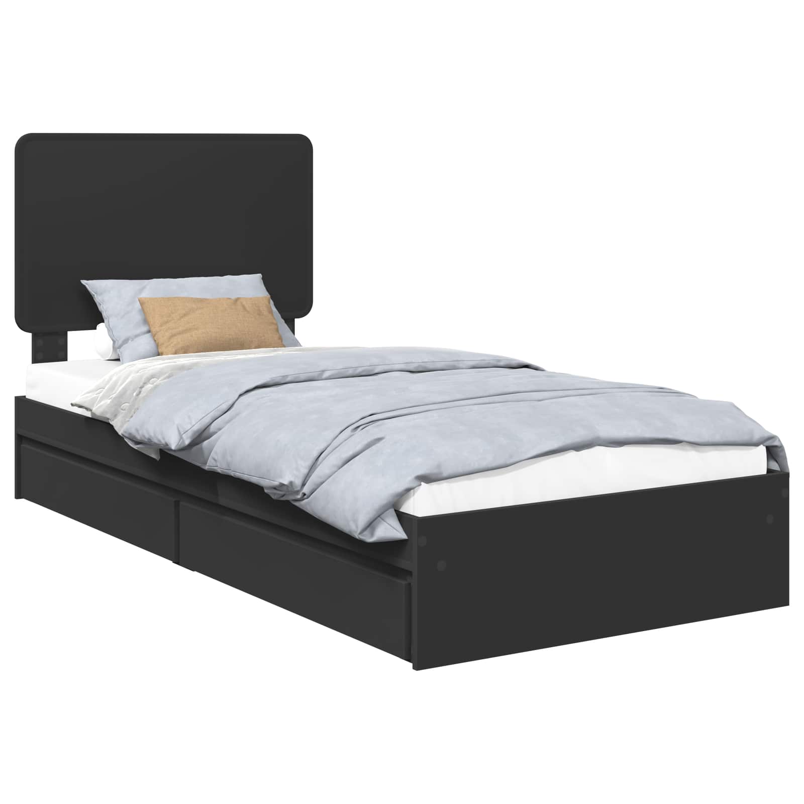 Krevet s od storage Crna 90 x 190 cm Konstruirano drvo