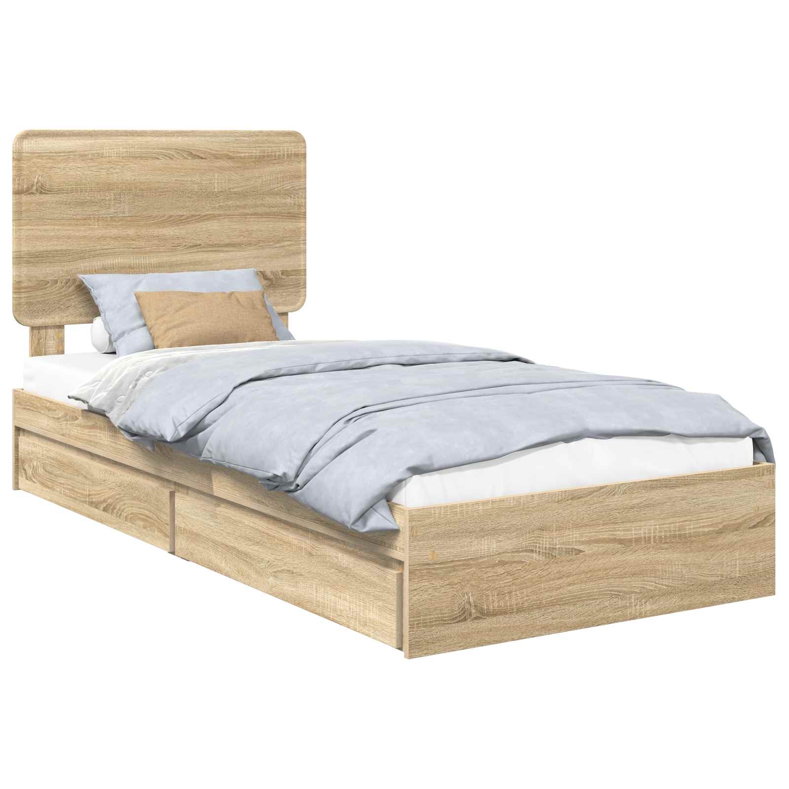 Krevet s od storage Sonoma hrast 90 x 190 cm Konstruirano drvo