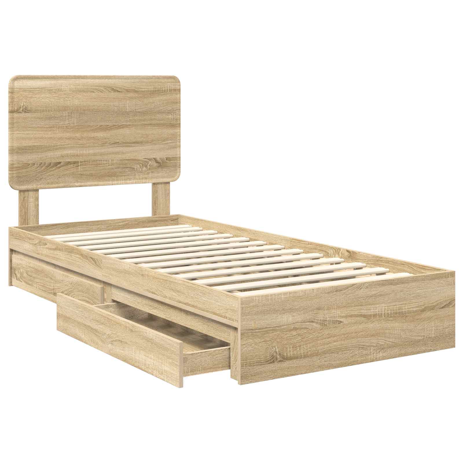 Krevet s od storage Sonoma hrast 90 x 190 cm Konstruirano drvo