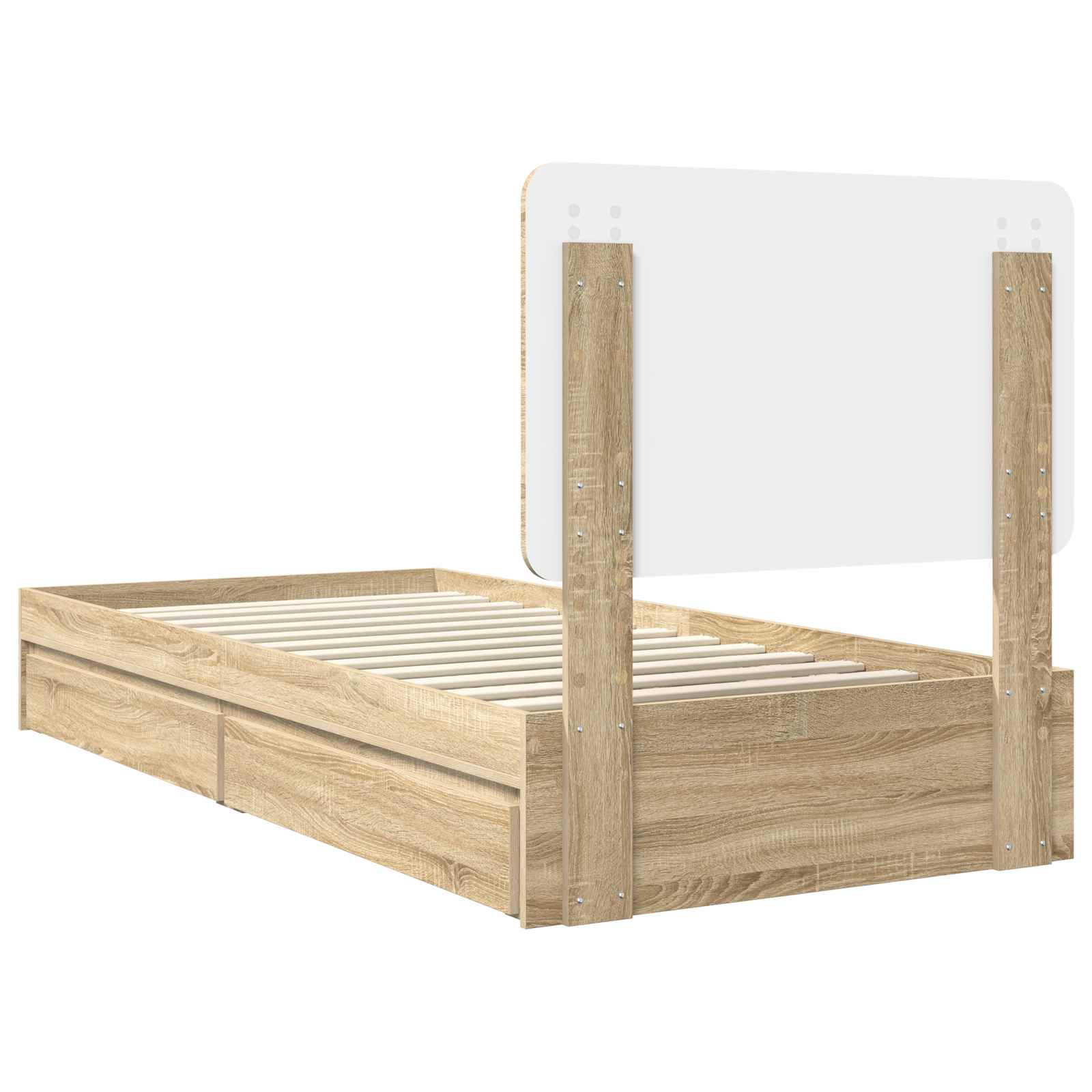 Krevet s od storage Sonoma hrast 90 x 190 cm Konstruirano drvo