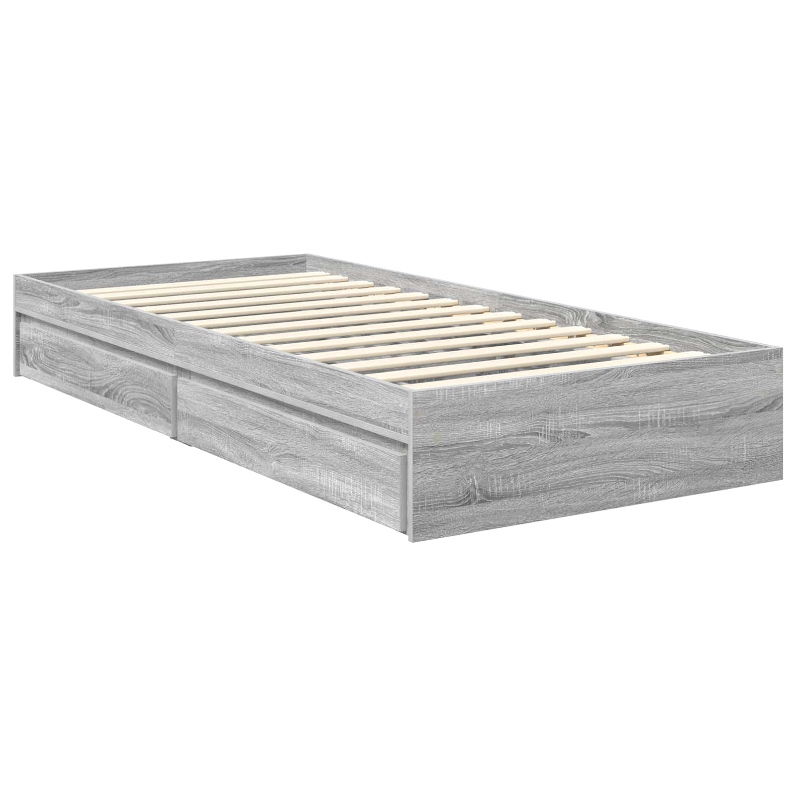 Krevet s od storage Siva Sonoma 90 x 190 cm Konstruirano drvo