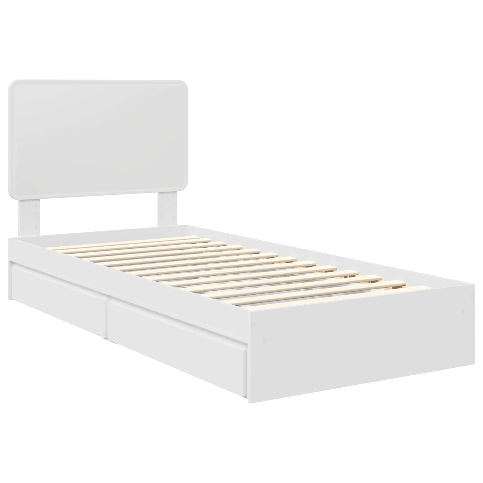 Krevet s od storage Bijelo 75 x 190 cm Konstruirano drvo
